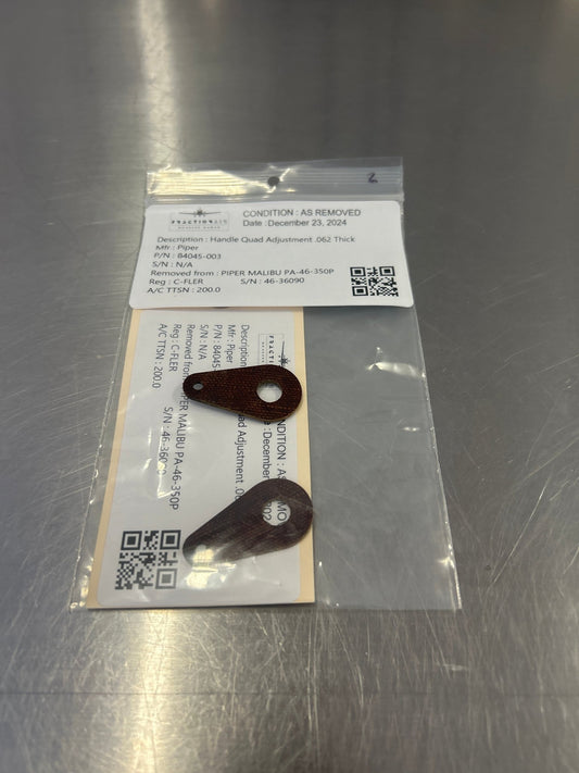 84045 - 003 Friction Plate Quad Adjustment .062 Thick | FractionAIR Parts - Aircraft Parts & Accessories