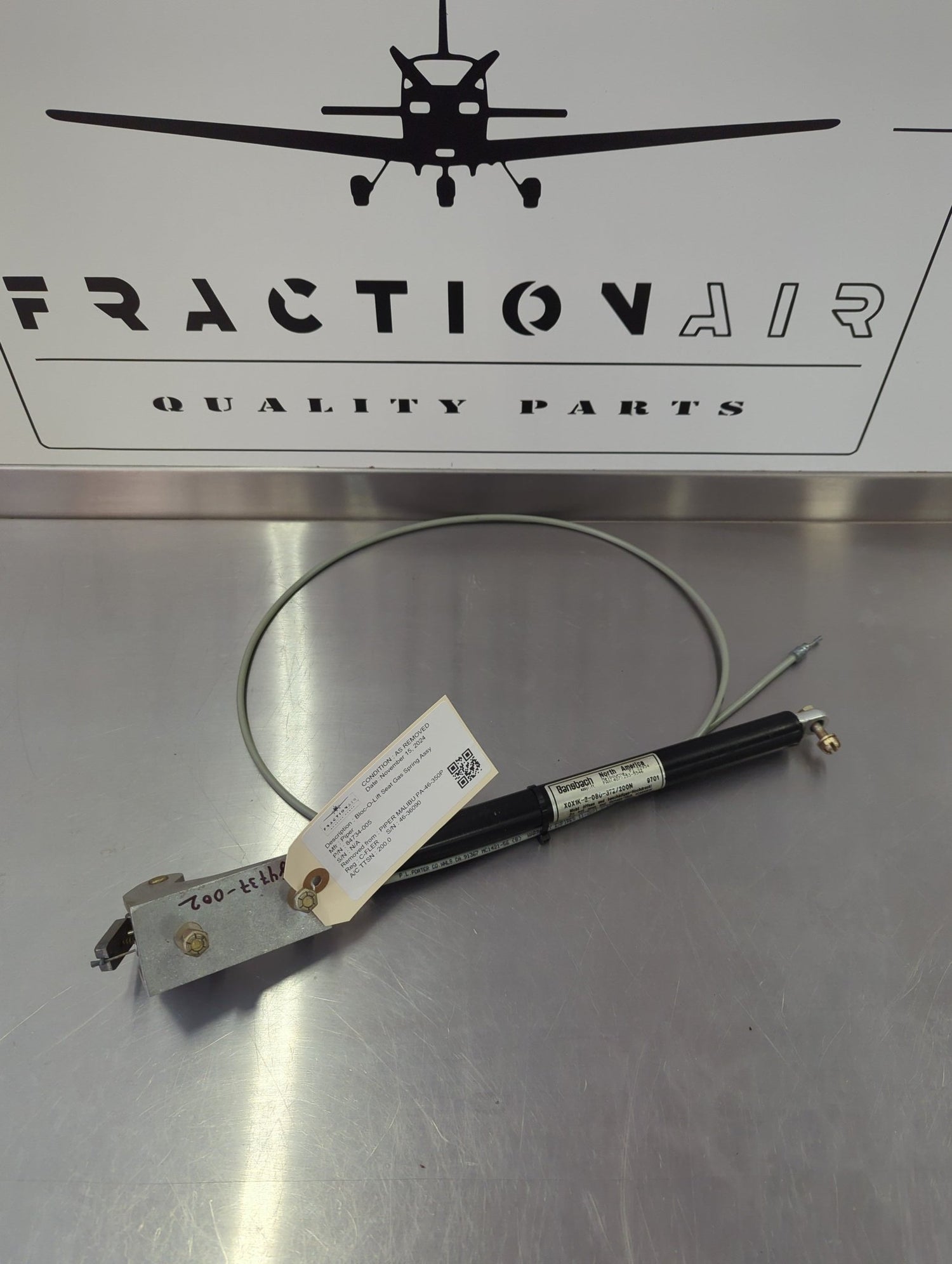 84734 - 005 PIPER MALIBU PA - 46 - 350P Bloc - O - Lift Seat Gas Spring Assy | FractionAIR Parts - Aircraft Parts & Accessories