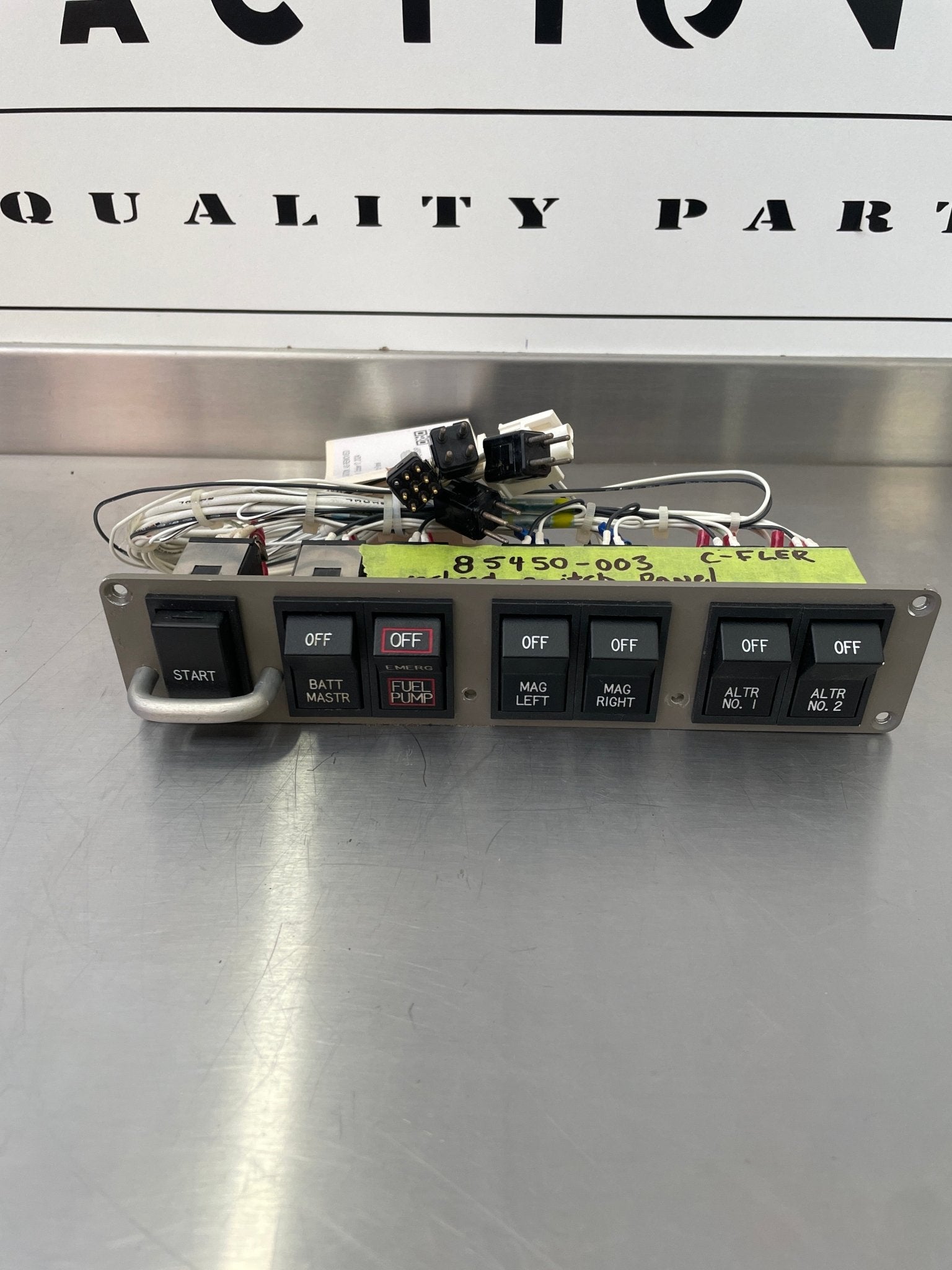 85054 - 003 Piper PA - 46 - 350P Overhead Switch Panel Assy With Switches and Harnesses | FractionAIR Parts - Aircraft Parts & Accessories
