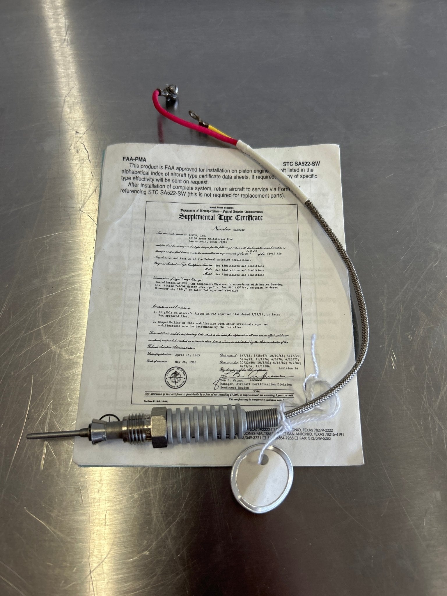 86245 ALCOR TIT PROBE GROUNDED TYPE K 7/16 | FractionAIR Parts - Aircraft Parts & Accessories