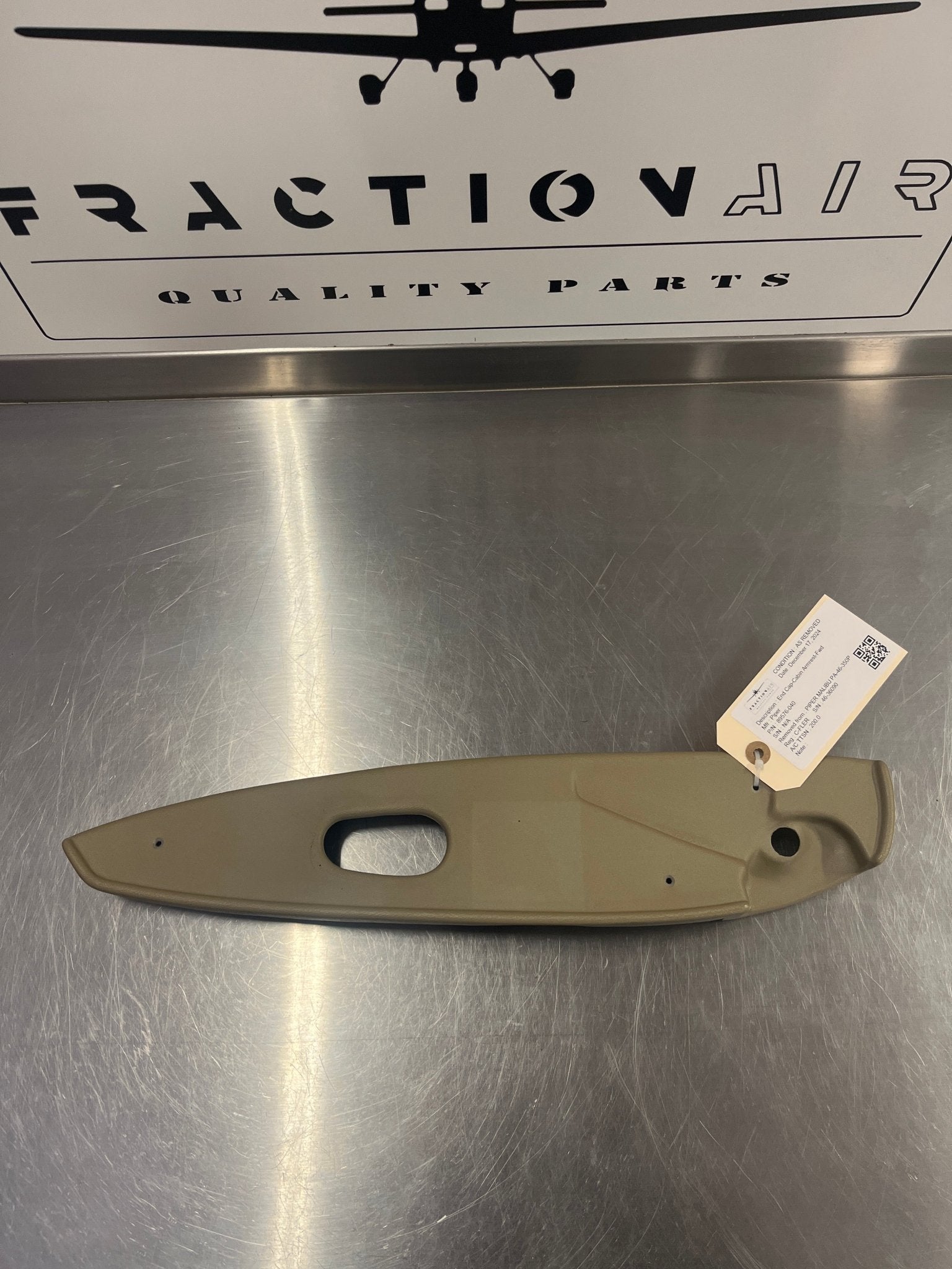 89576 - 040 End Cap - Cabin Armrest - Fwd | FractionAIR Parts - Aircraft Parts & Accessories