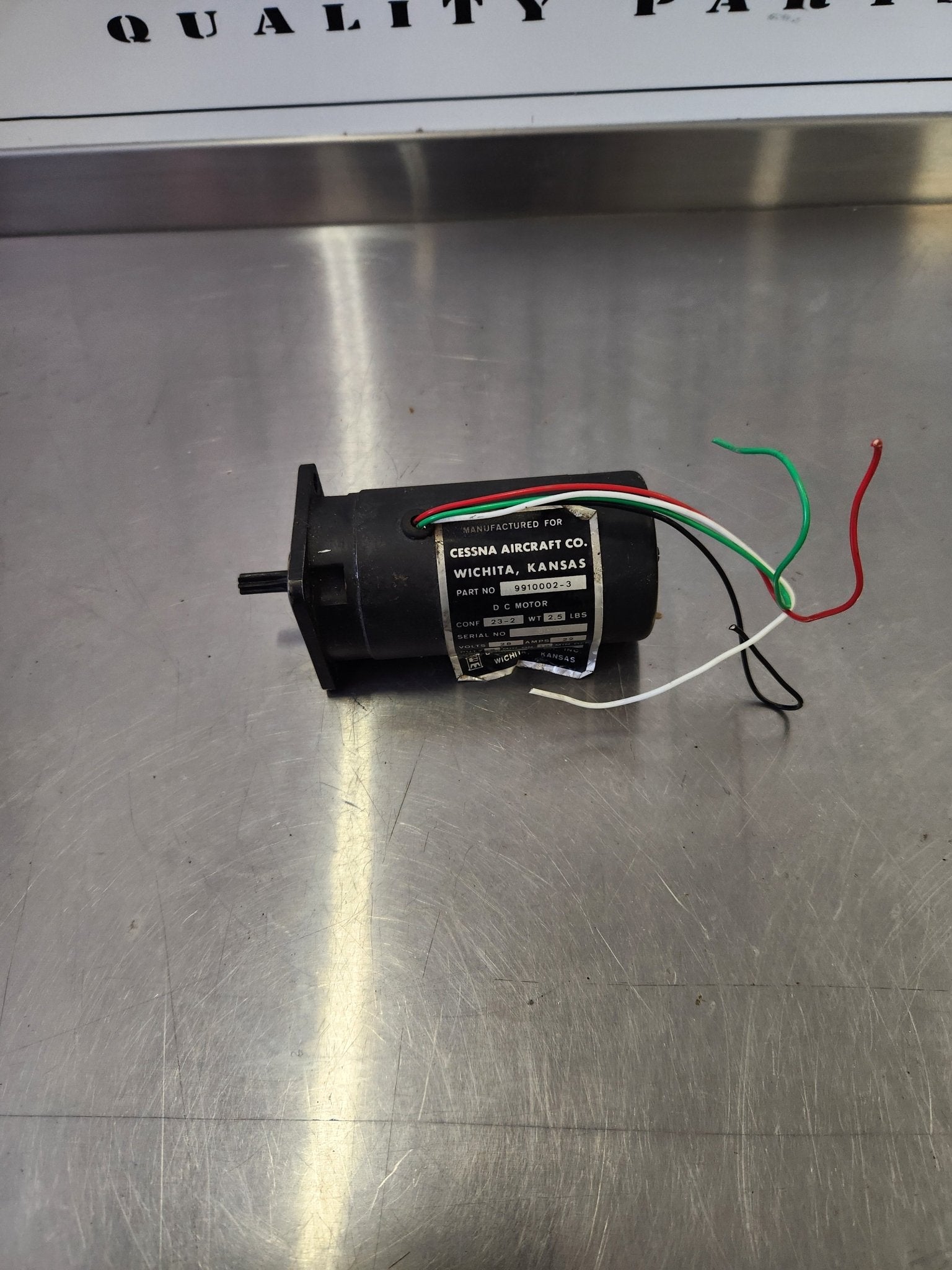 9910002 - 3 Cessna / Electro‑Mech MOTOR 28 V - 22 AMPS | FractionAIR Parts - Aircraft Parts & Accessories