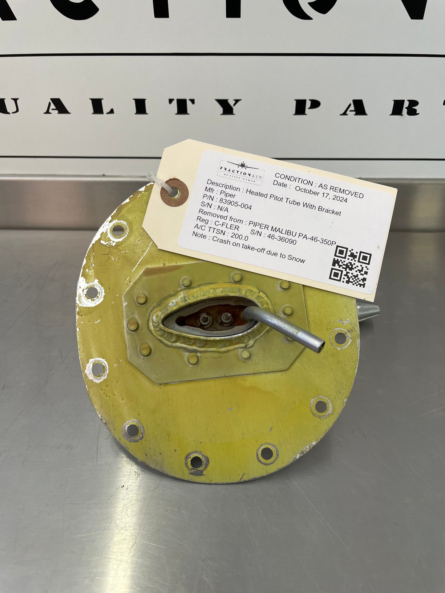 83905-004 Piper PA-46-350P Heated Pitot Tube With Bracket