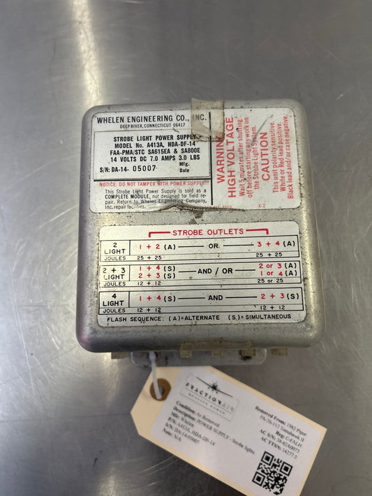 A413A, HDA - DF - 14 Whelen POWER SUPPLY - Strobe lights 481 247 | FractionAIR Parts - Aircraft Parts & Accessories