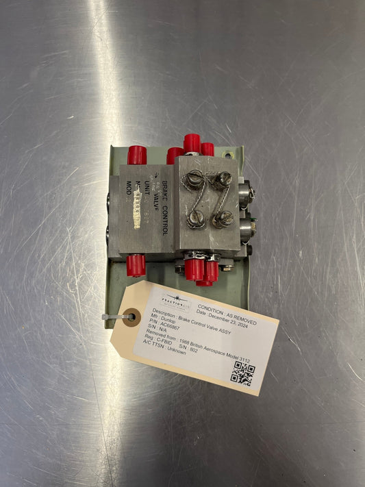 AC668671 988 British Aerospace Model 3112 Jetstream Brake Control Valve ASSY | FractionAIR inc. - Aircraft Parts & Accessories