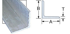 6061-T6 Aluminum Angle 2x2x3/16 - 1 Foot