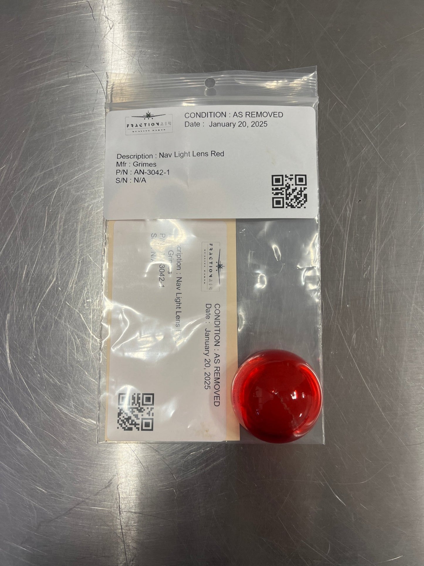 AN - 3042 - 1 Nav Light Lens Red | FractionAIR inc. - Aircraft Parts & Accessories