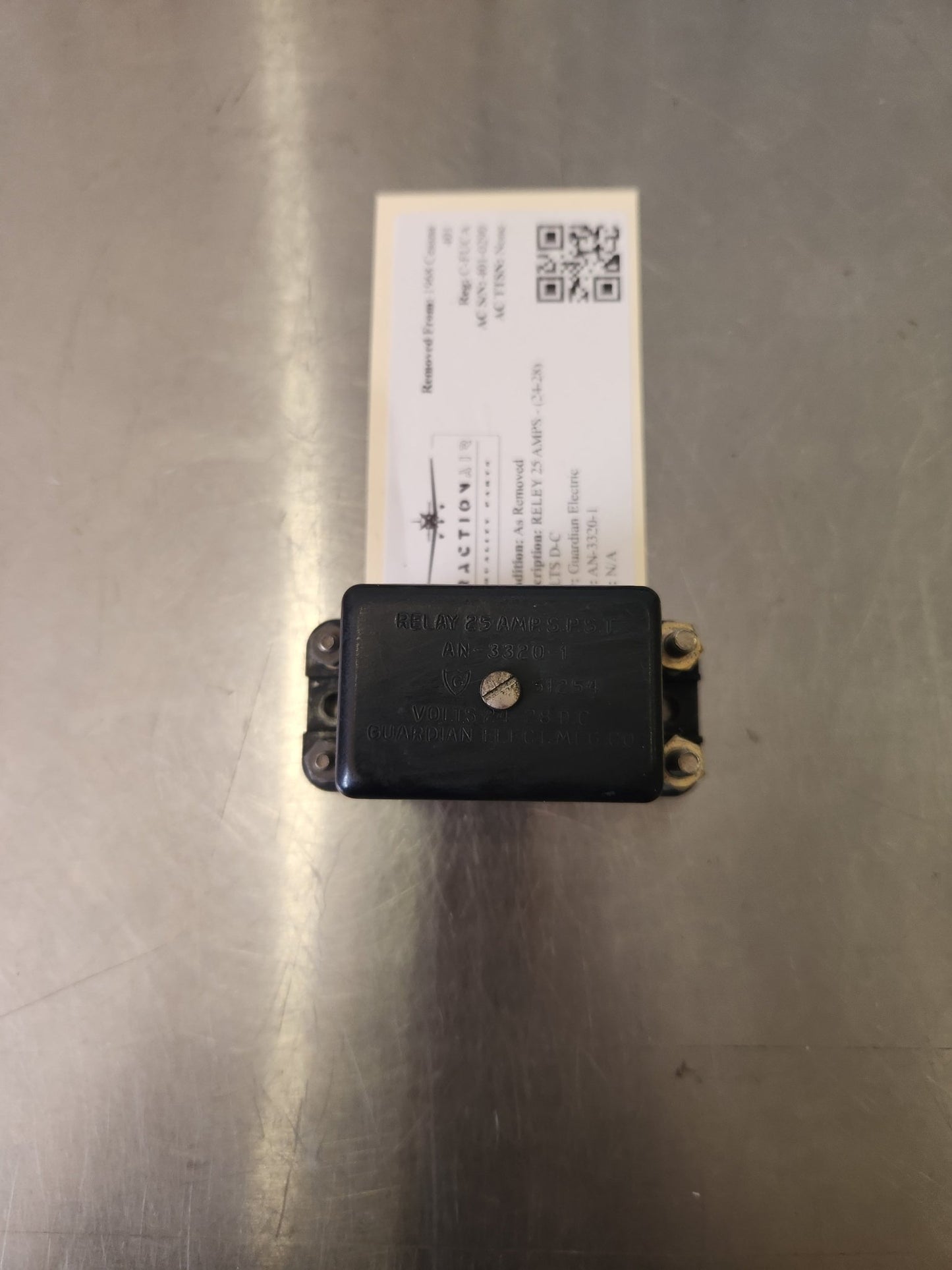 AN - 3320 - 1 Guardian Electric RELEY 25 AMPS - (24 - 28) VOLTS D - C | FractionAIR Parts - Aircraft Parts & Accessories