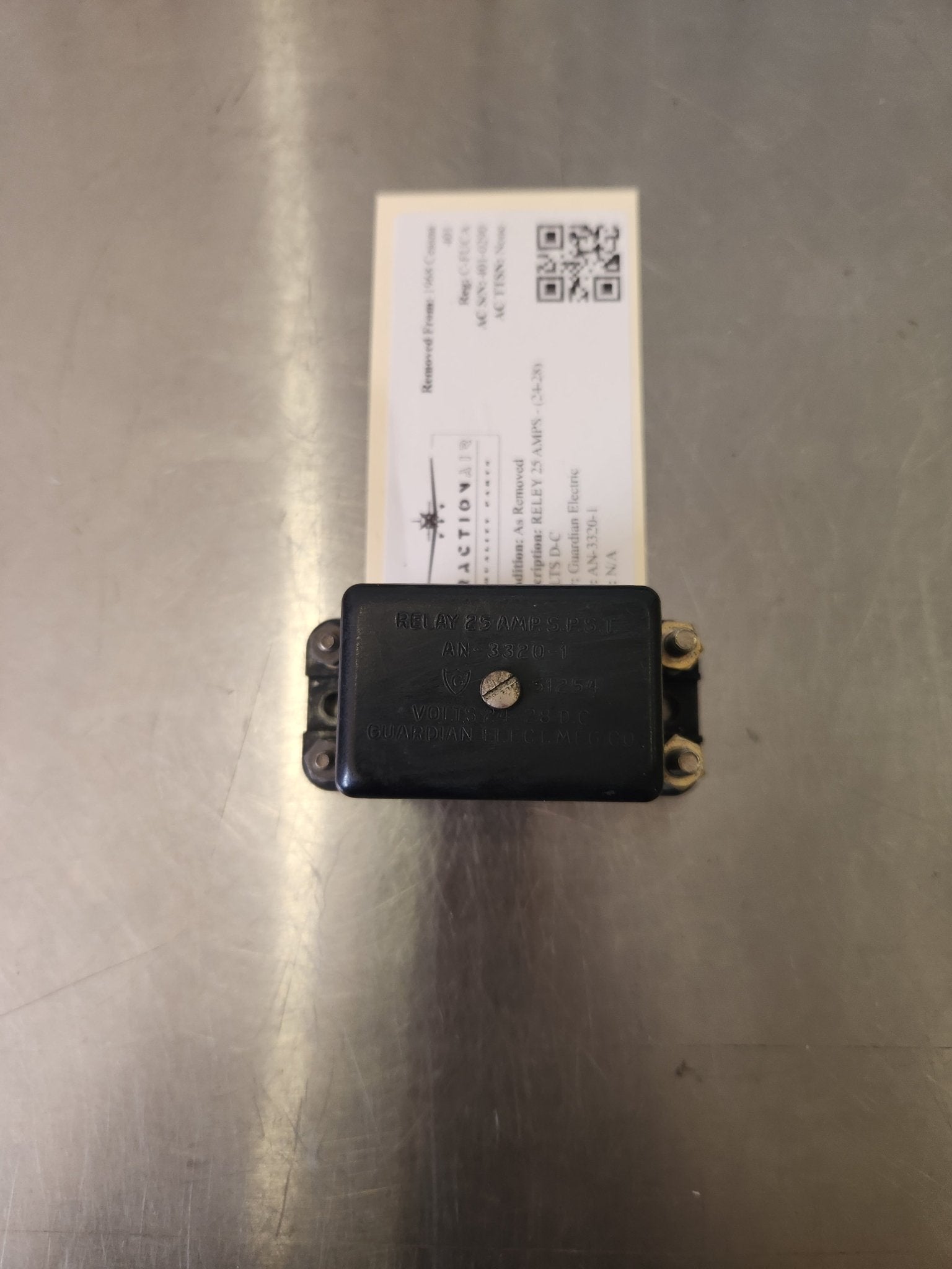 AN - 3320 - 1 Guardian Electric RELEY 25 AMPS - (24 - 28) VOLTS D - C | FractionAIR Parts - Aircraft Parts & Accessories