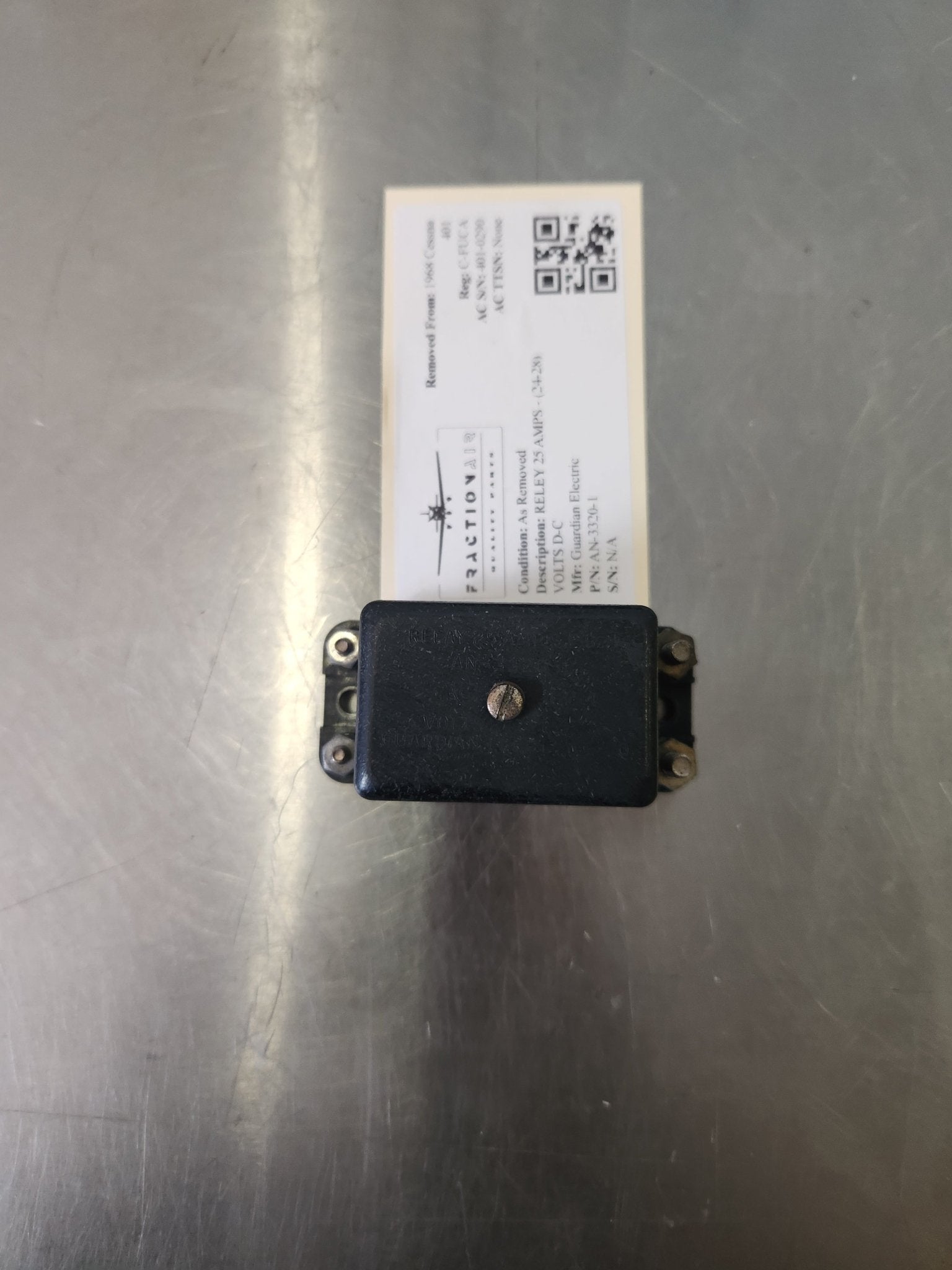 AN - 3320 - 1 Guardian Electric RELEY 25 AMPS - (24 - 28) VOLTS D - C | FractionAIR Parts - Aircraft Parts & Accessories