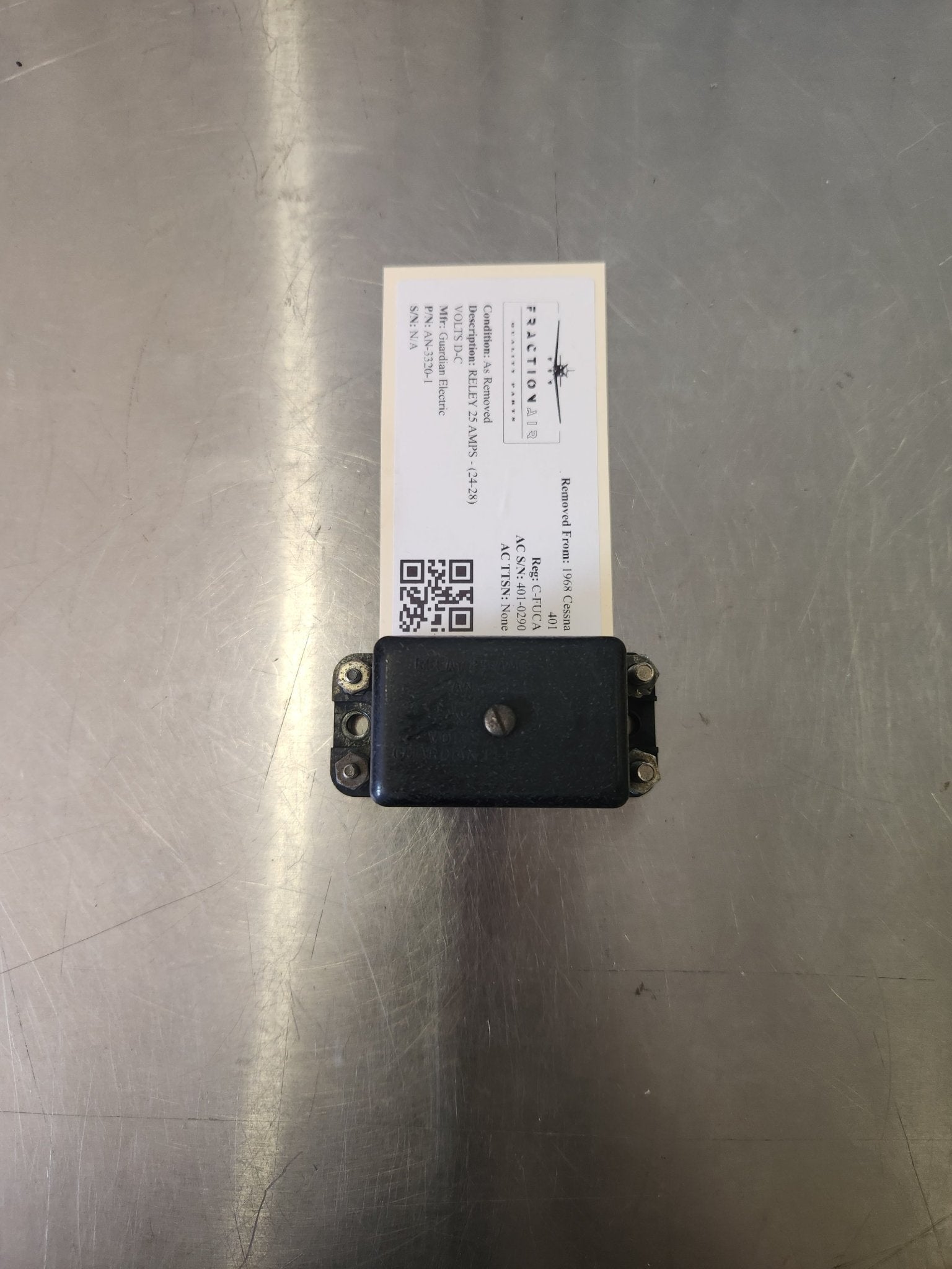 AN - 3320 - 1 Guardian Electric RELEY 25 AMPS - (24 - 28) VOLTS D - C | FractionAIR Parts - Aircraft Parts & Accessories