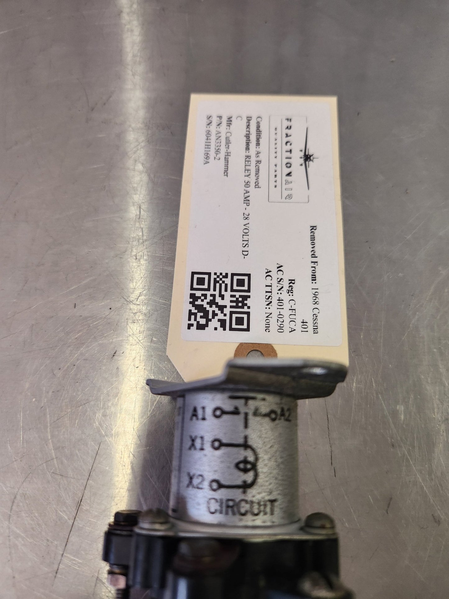 AN3350 - 2 Cutler - Hammer RELEY 50 AMPS - 28 VOLTS D - C | FractionAIR Parts - Aircraft Parts & Accessories
