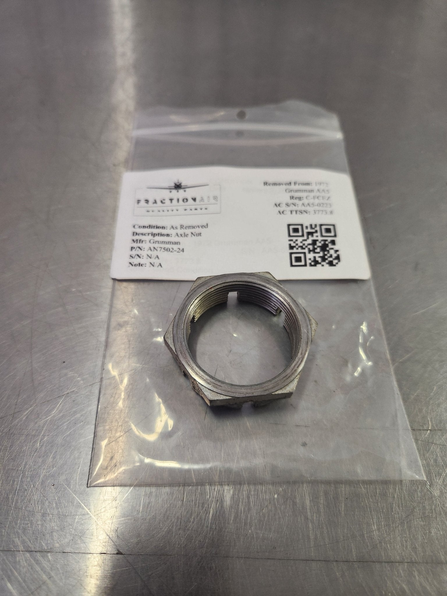 AN7502 - 24 Grumman Axle Nut | FractionAIR Parts - Aircraft Parts & Accessories