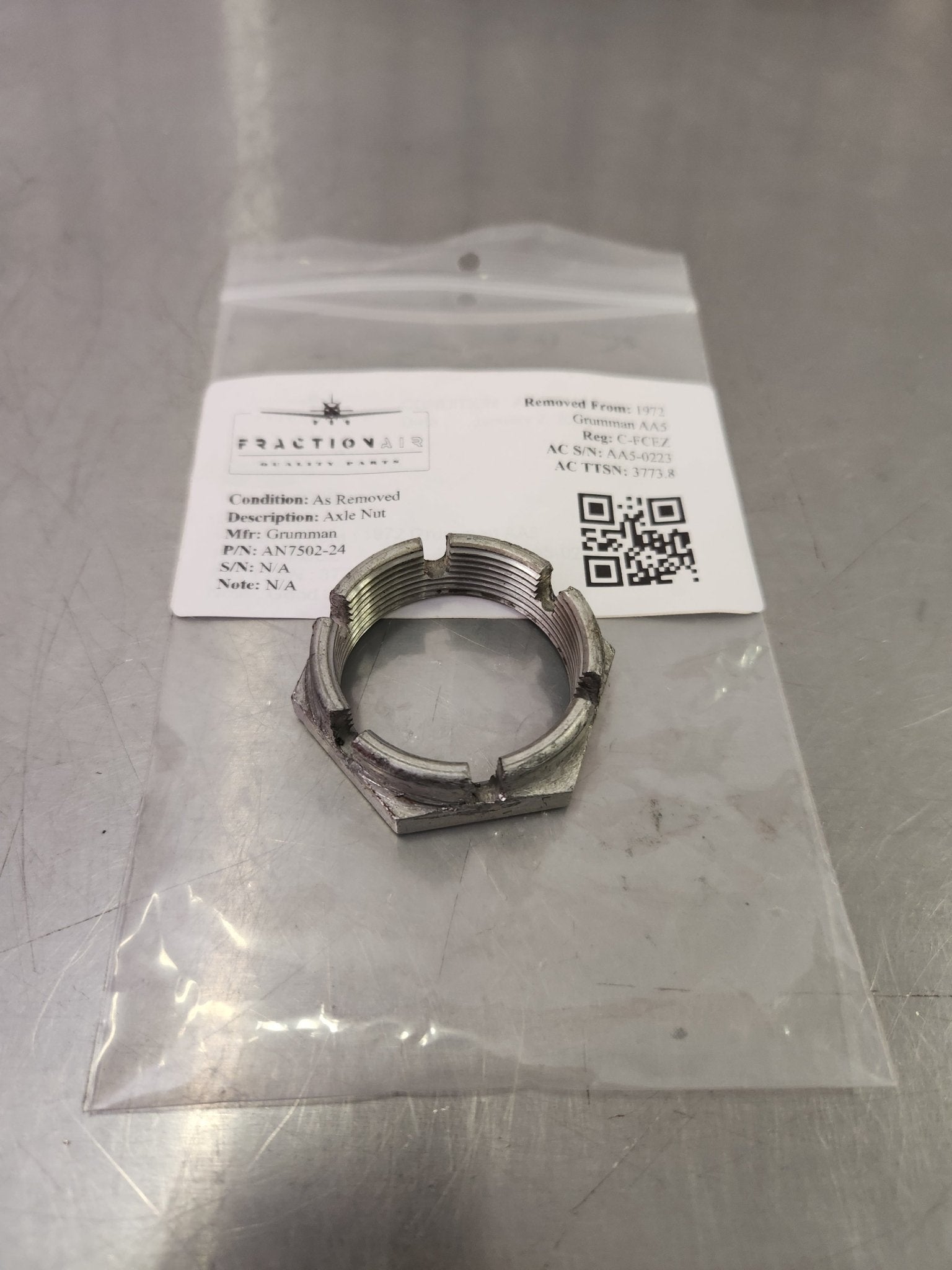 AN7502 - 24 Grumman Axle Nut | FractionAIR Parts - Aircraft Parts & Accessories