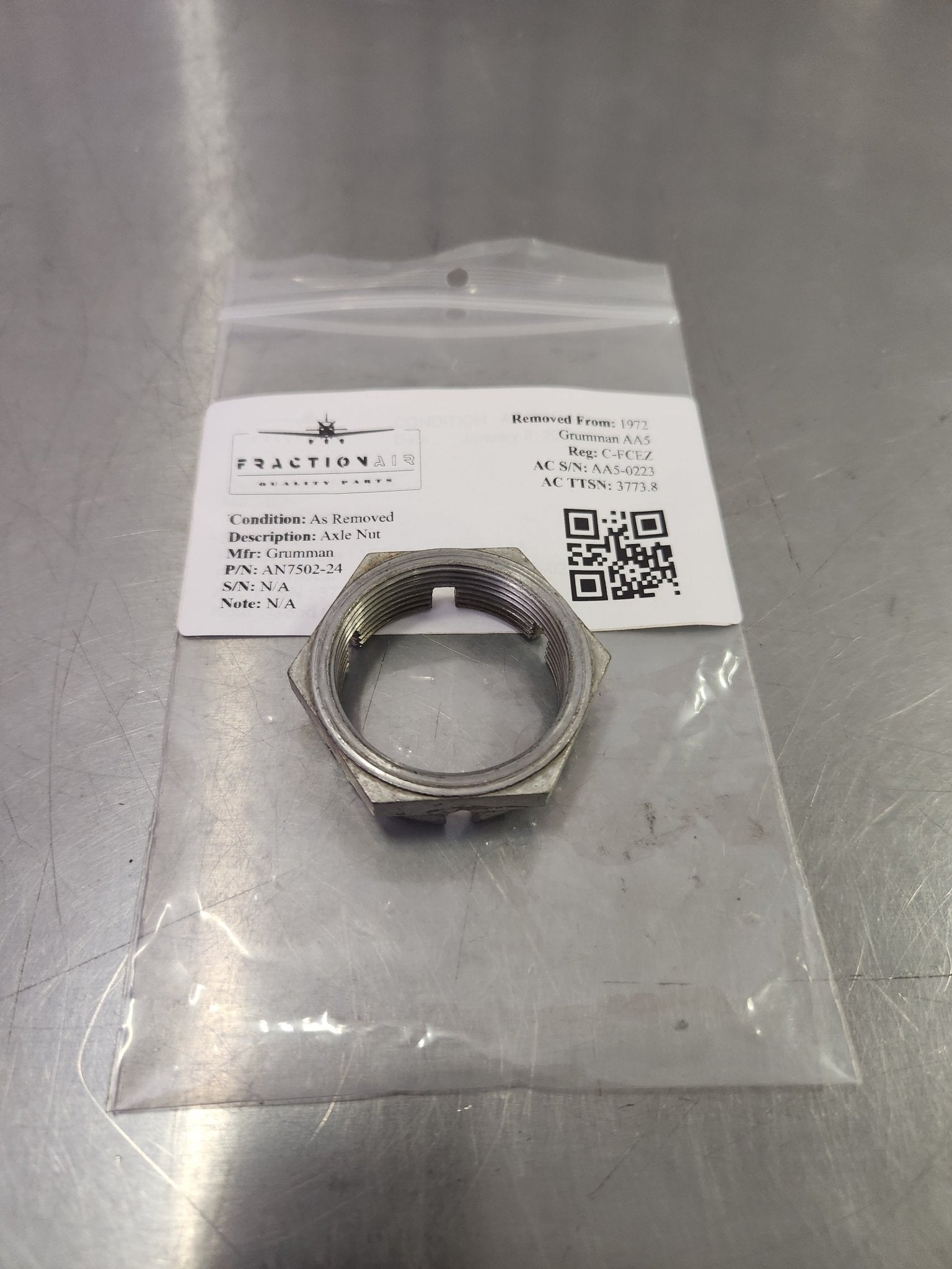 AN7502 - 24 Grumman Axle Nut | FractionAIR Parts - Aircraft Parts & Accessories