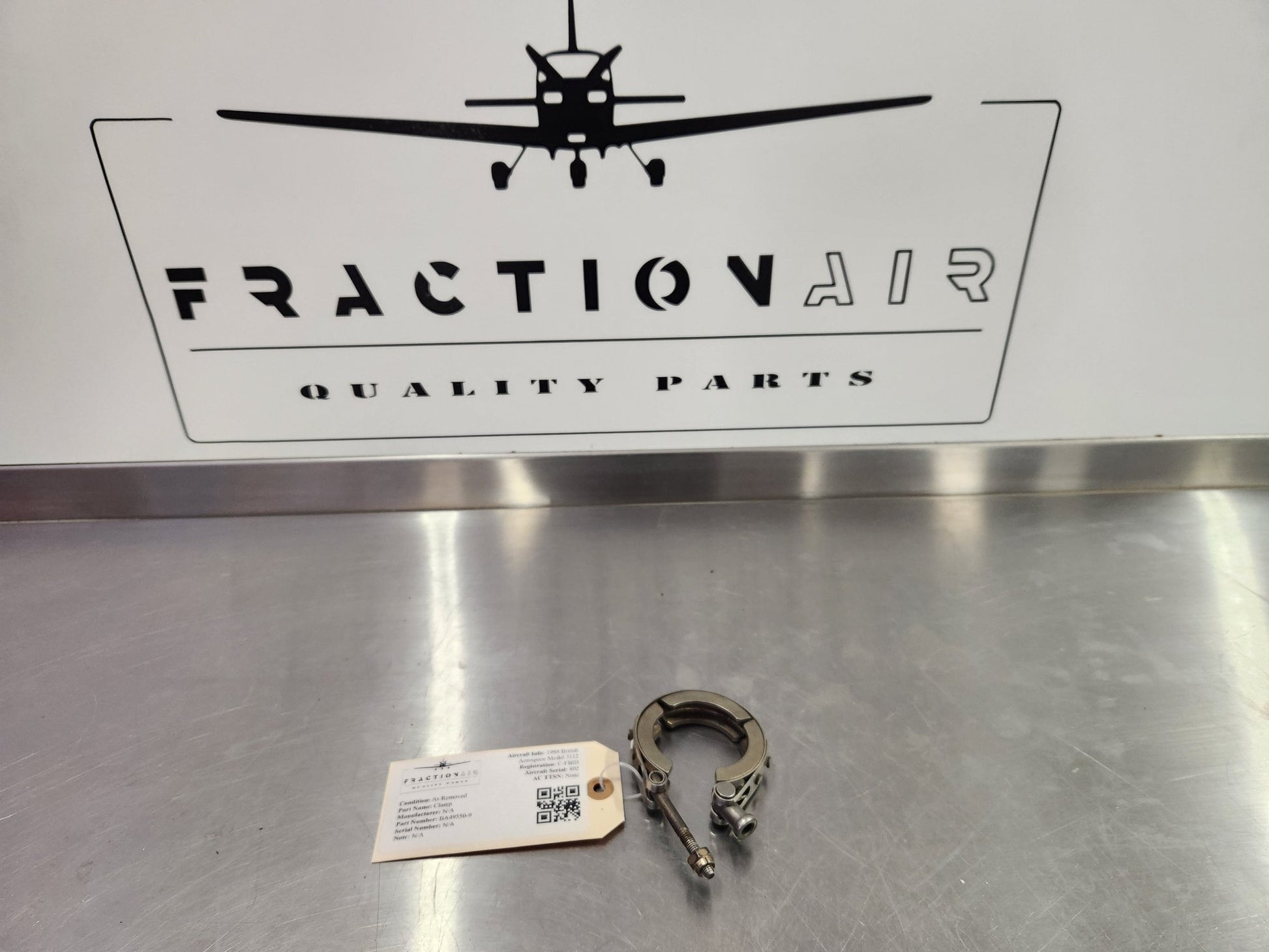BA49550 - 9 1988 British Aerospace Model 3112 Clamp | FractionAIR Parts - Aircraft Parts & Accessories