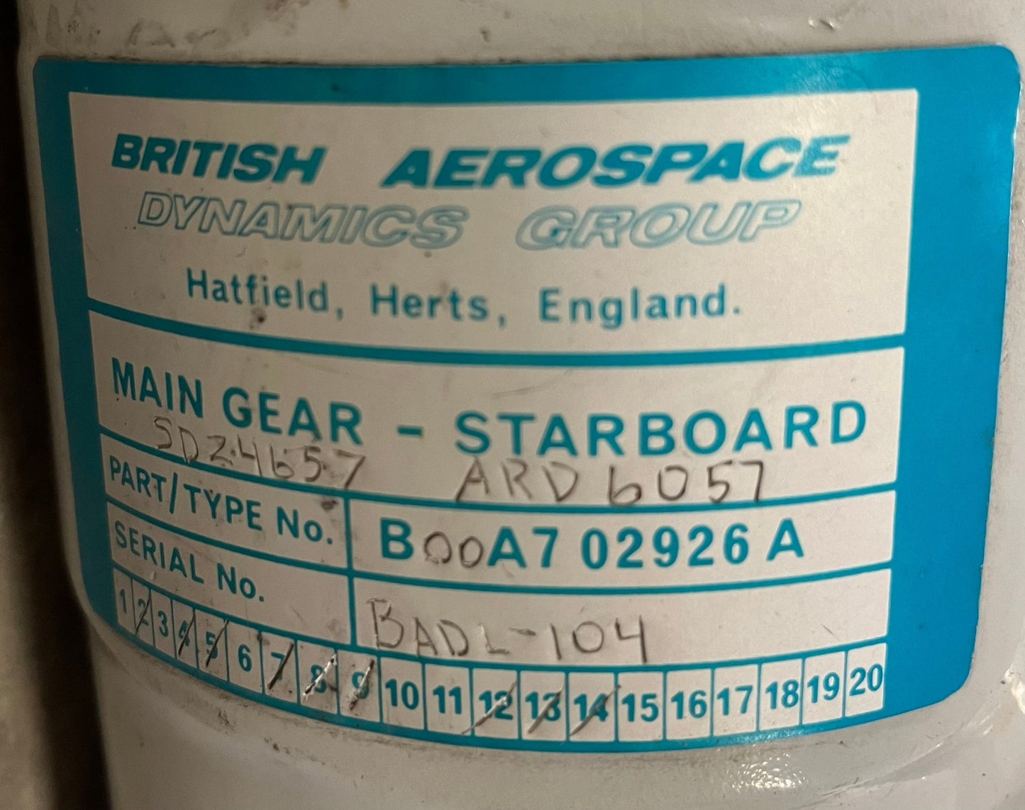 British Aerospace B00A702926A Jet Stream RH MLG | FractionAIR inc. - Aircraft Parts & Accessories