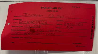British Aerospace B00A702926A Jet Stream RH MLG | FractionAIR inc. - Aircraft Parts & Accessories
