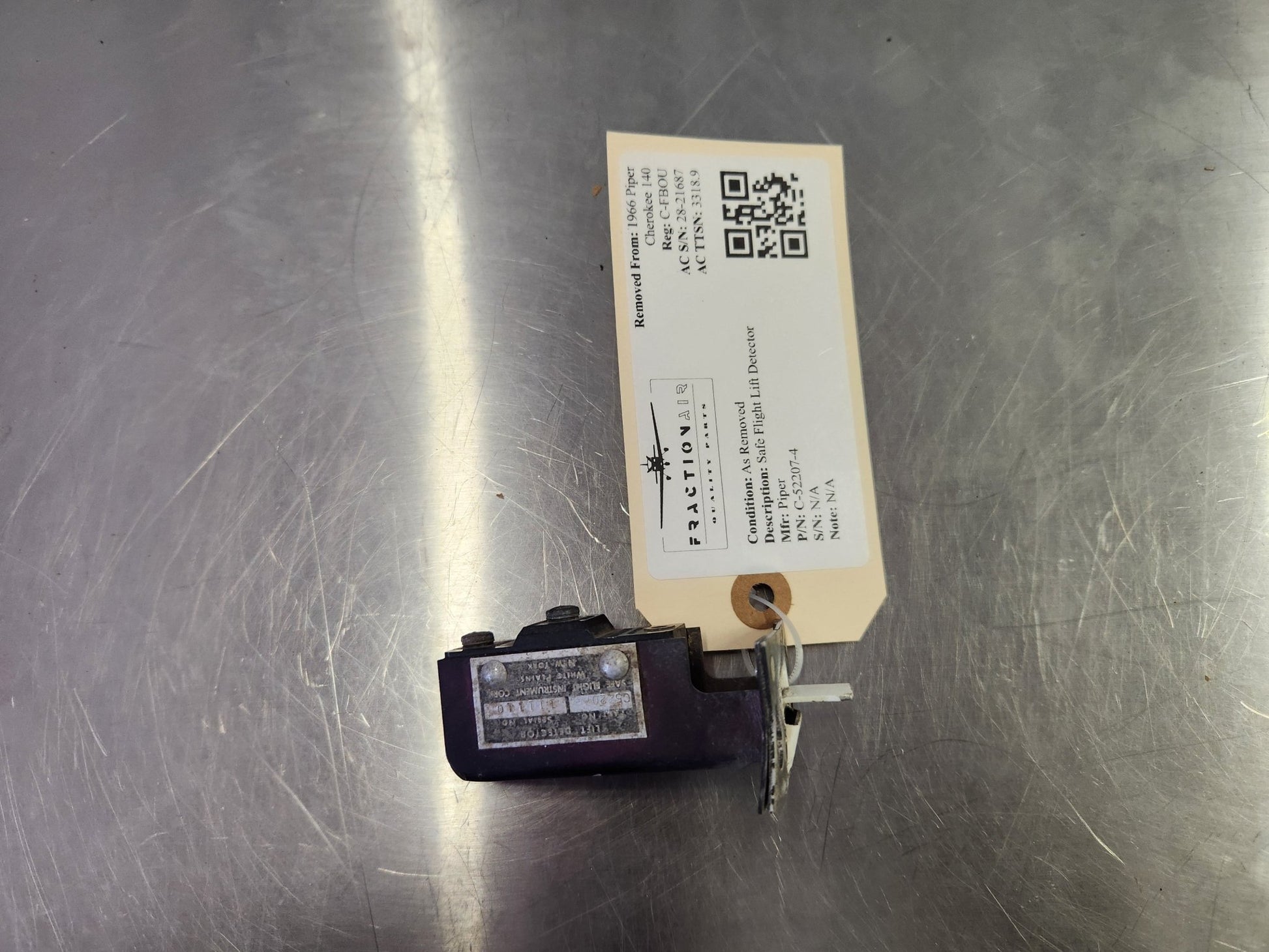 C - 52207 - 4 Piper Safe Flight Lift Detector 450 - 742 | FractionAIR Parts - Aircraft Parts & Accessories