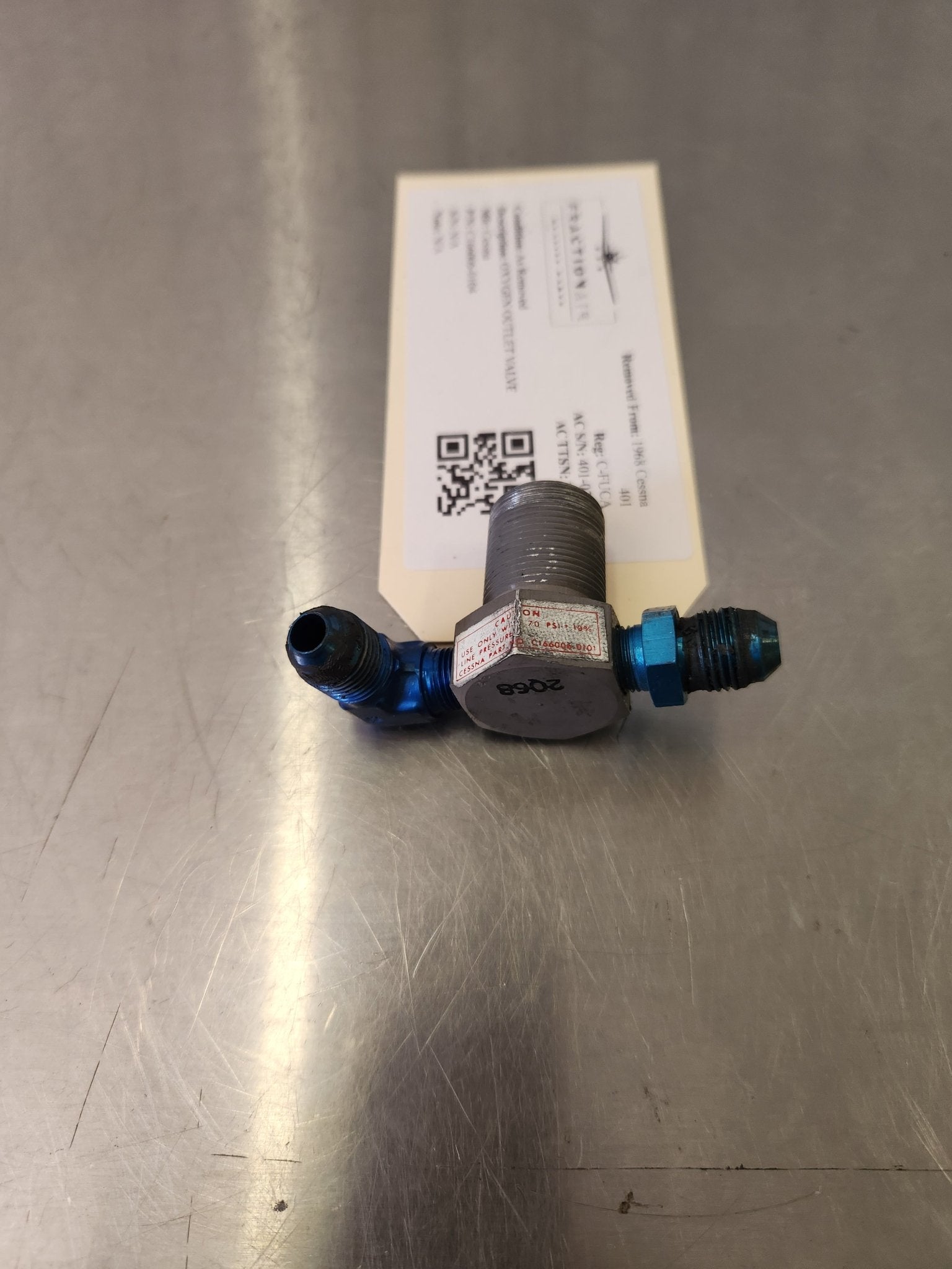 C166006 - 0104 Cessna OXYGEN OUTLET VALVE C166006 - 0101 | FractionAIR Parts - Aircraft Parts & Accessories