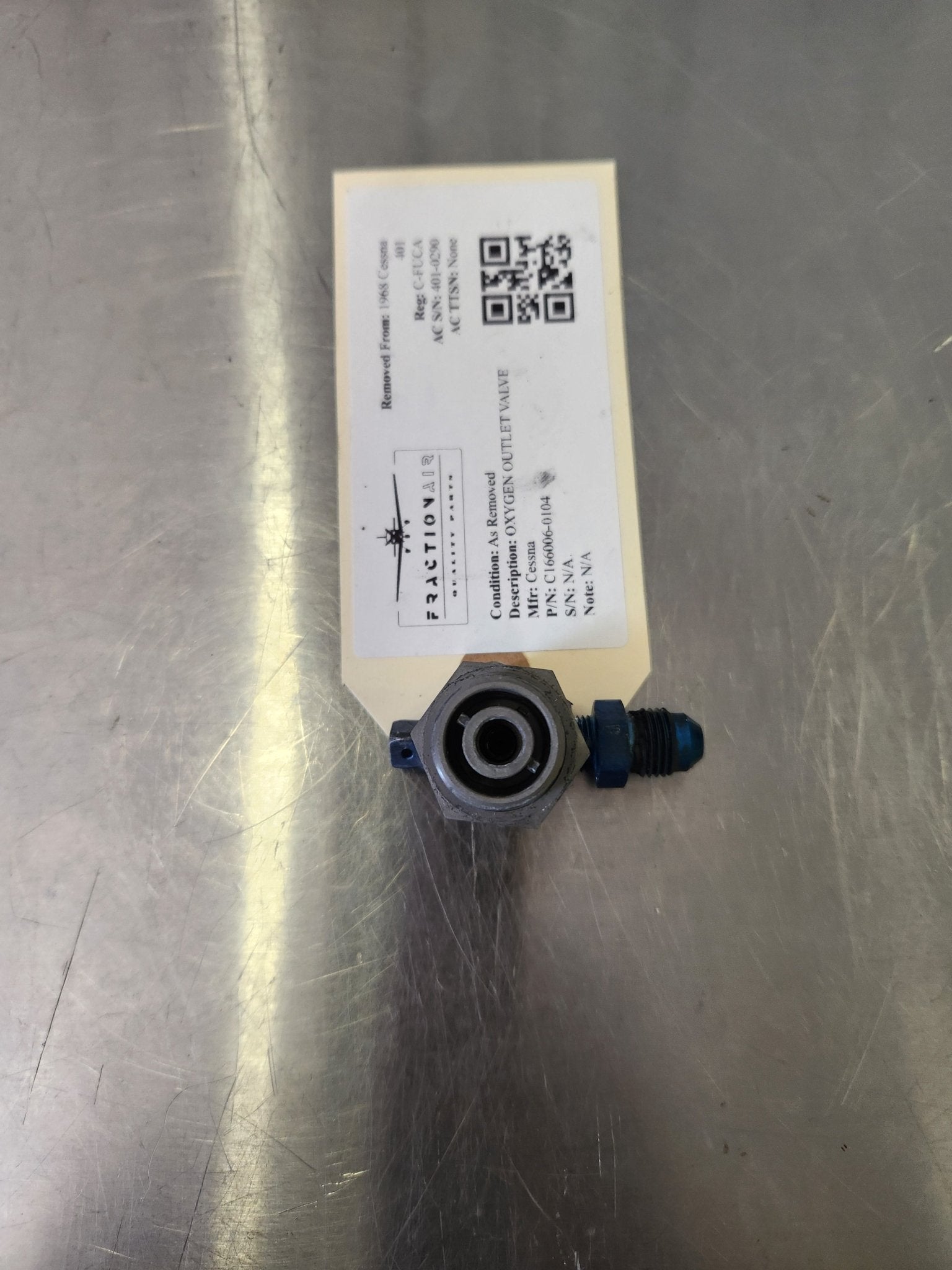 C166006 - 0104 Cessna OXYGEN OUTLET VALVE C166006 - 0101 | FractionAIR Parts - Aircraft Parts & Accessories