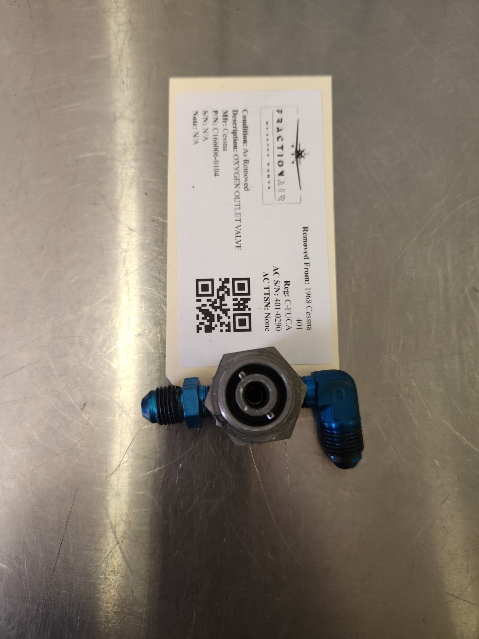 C166006 - 0104 Cessna OXYGEN OUTLET VALVE C166006 - 0101 | FractionAIR Parts - Aircraft Parts & Accessories