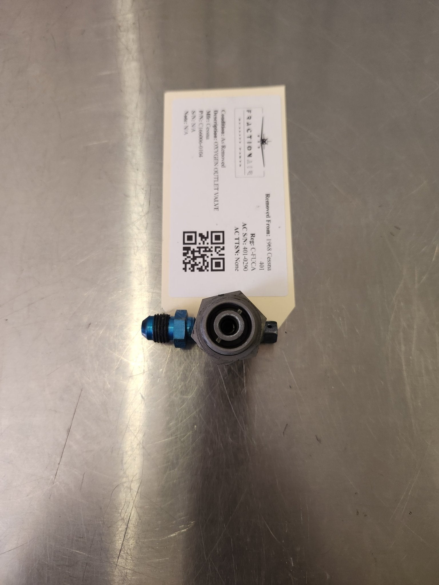 C166006 - 0104 Cessna OXYGEN OUTLET VALVE C166006 - 0101 | FractionAIR Parts - Aircraft Parts & Accessories