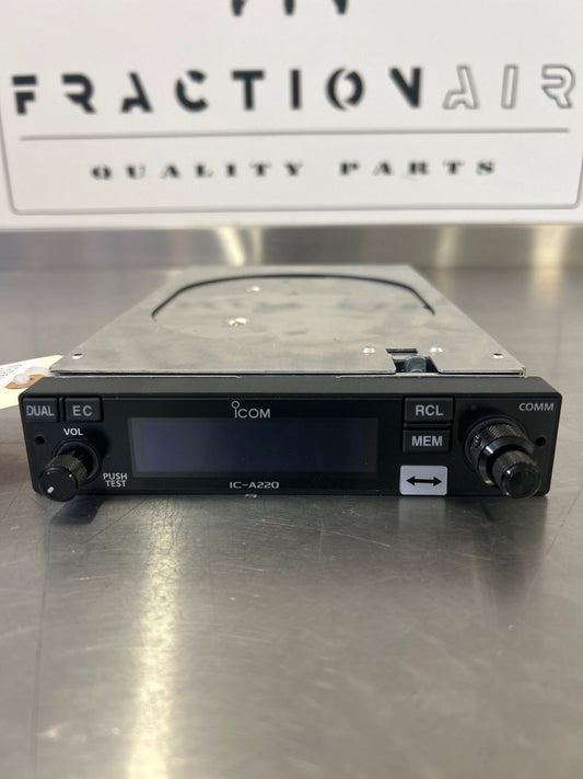 IC - A220T - 0 - 00 I Com America TSO VHF Air Brand transceiver w/Tray | FractionAIR Parts - Aircraft Parts & Accessories