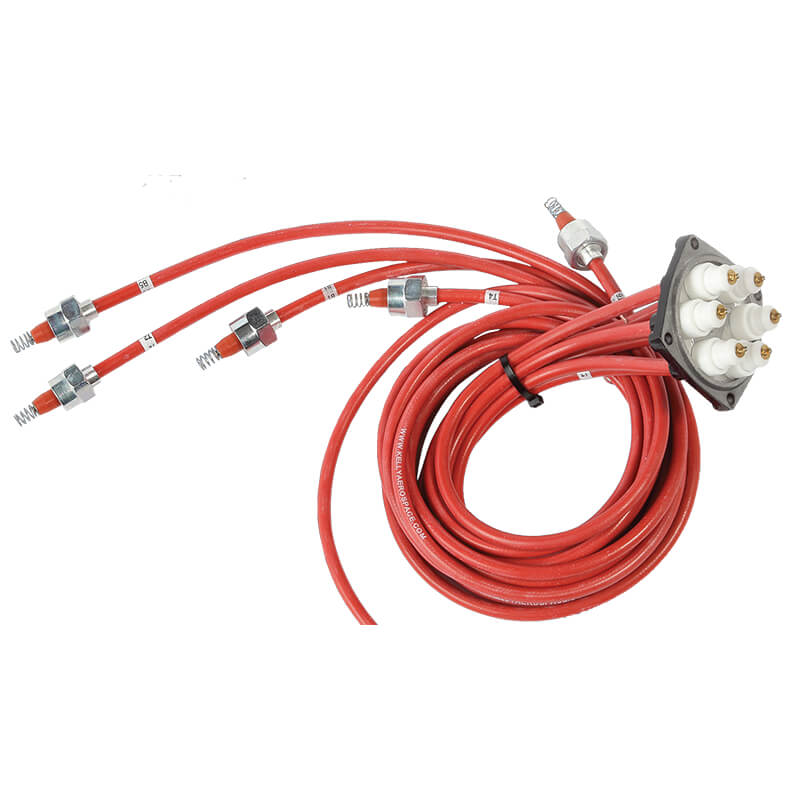 PowerUp Red Ignition Harness - Complete, 6-Cylinder, Straight Leads