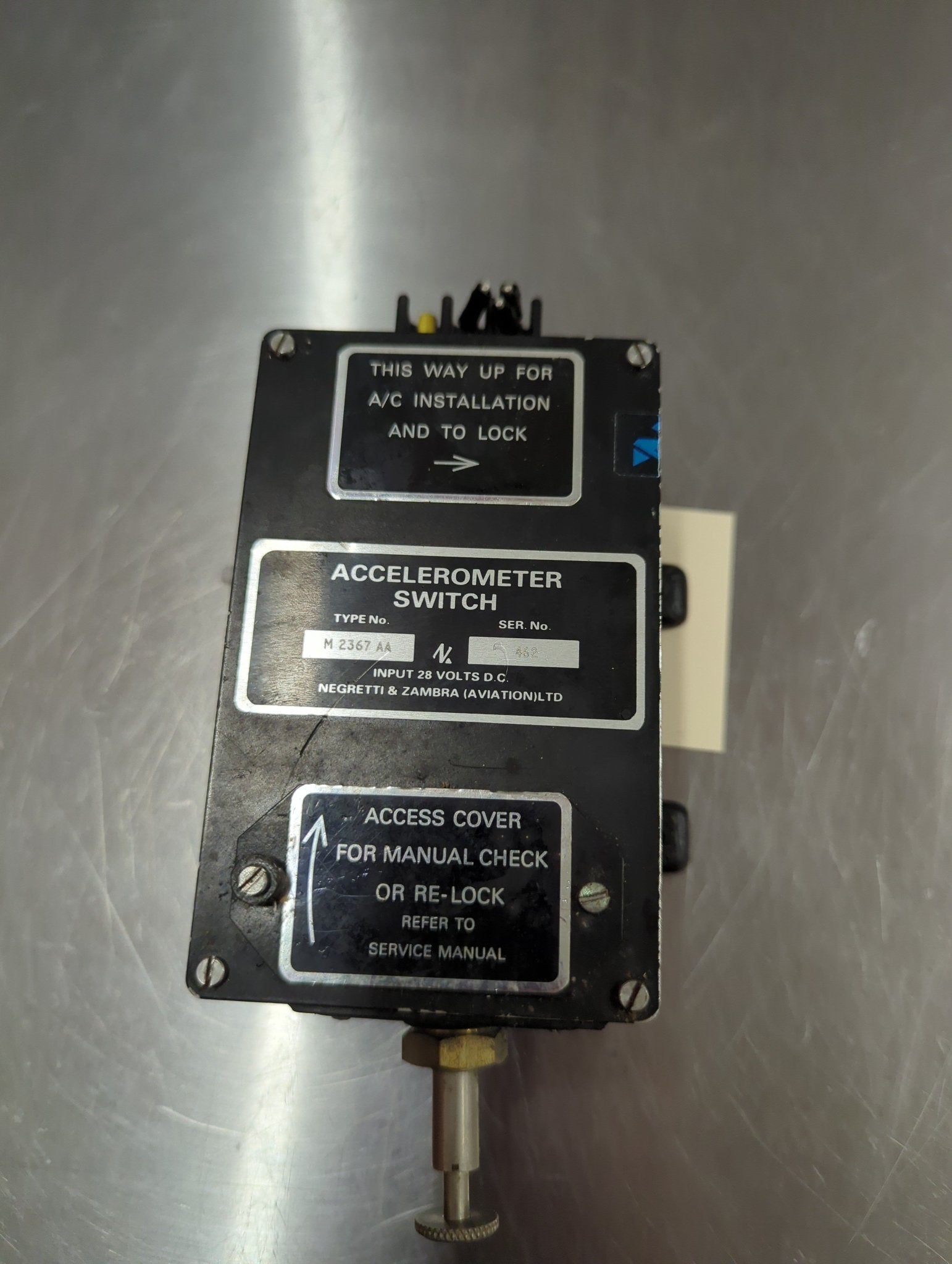 M - 2367 - AA Negretti & Zambra LTD. Accelerometer Switch | FractionAIR Parts - Aircraft Parts & Accessories