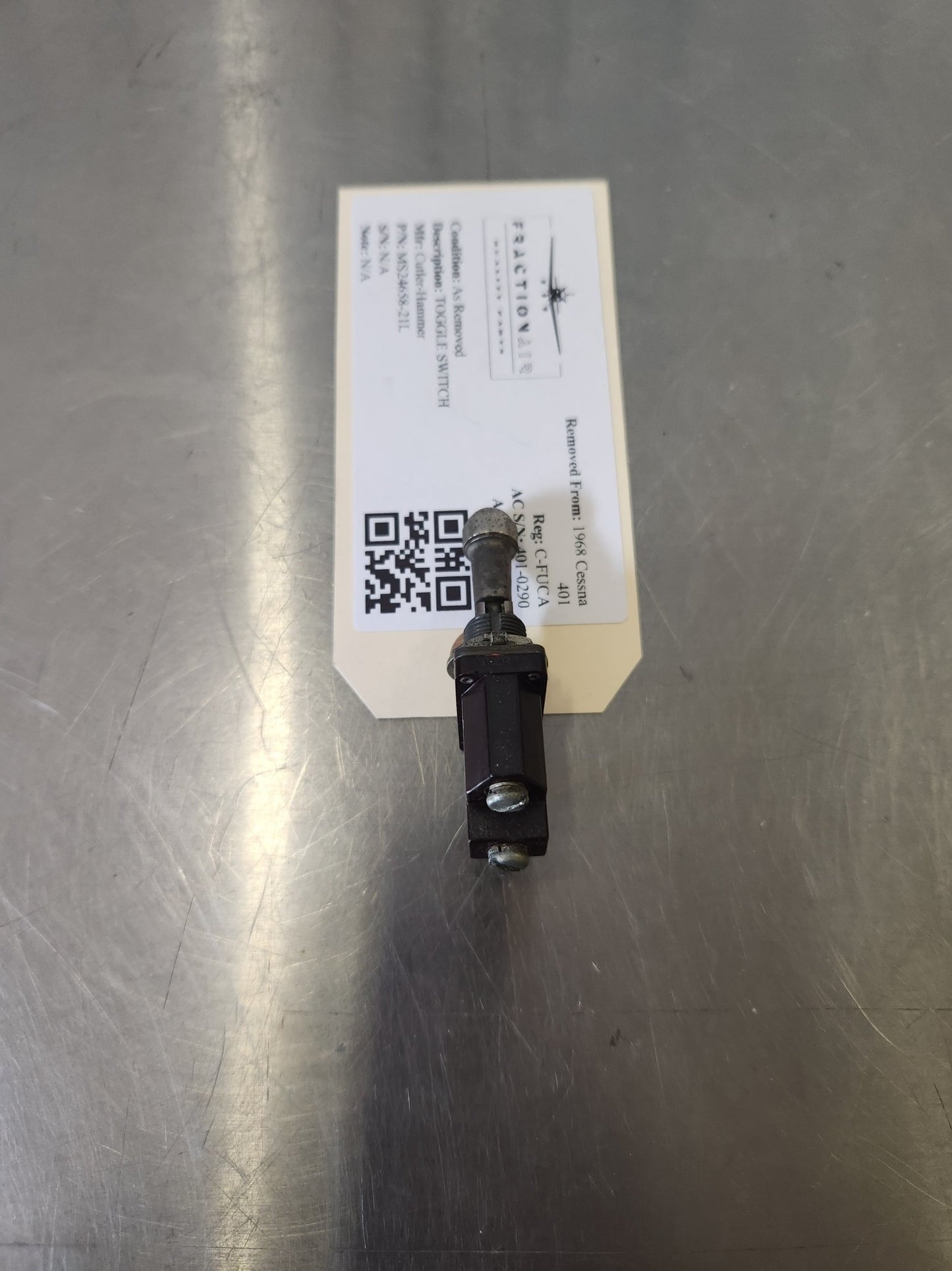 MS24658‑21L Cutler - Hammer TOGGLE SWITCH | FractionAIR Parts - Aircraft Parts & Accessories
