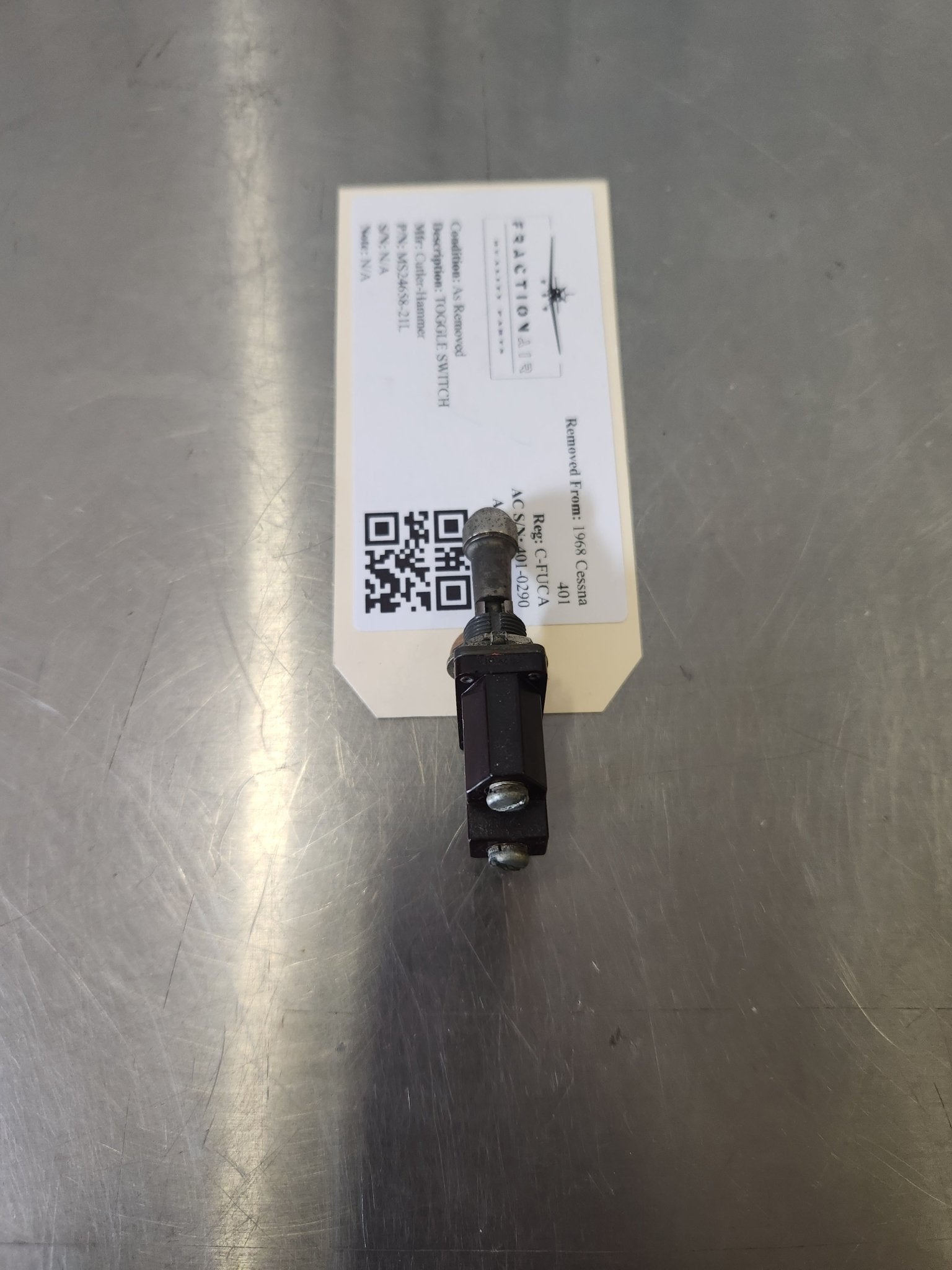 MS24658‑21L Cutler - Hammer TOGGLE SWITCH | FractionAIR Parts - Aircraft Parts & Accessories