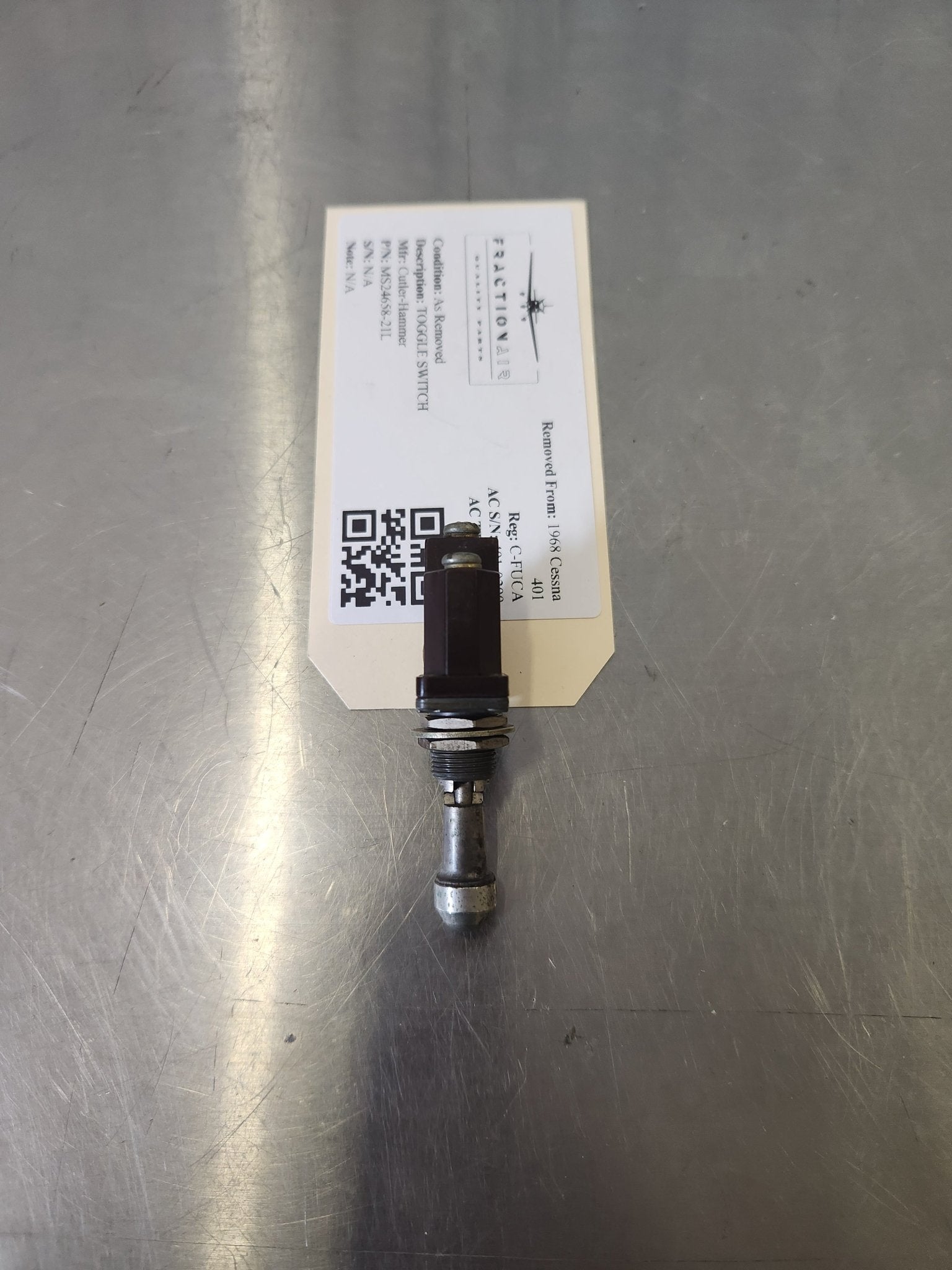MS24658‑21L Cutler - Hammer TOGGLE SWITCH | FractionAIR Parts - Aircraft Parts & Accessories