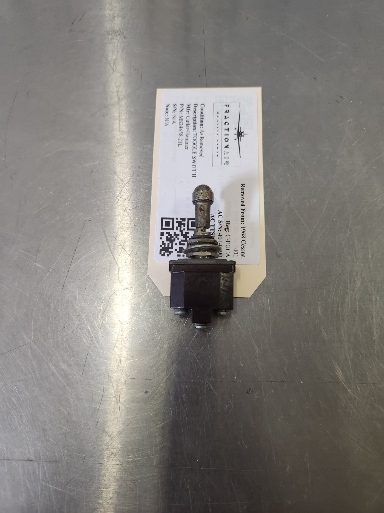 MS24658‑21L Cutler - Hammer TOGGLE SWITCH | FractionAIR Parts - Aircraft Parts & Accessories