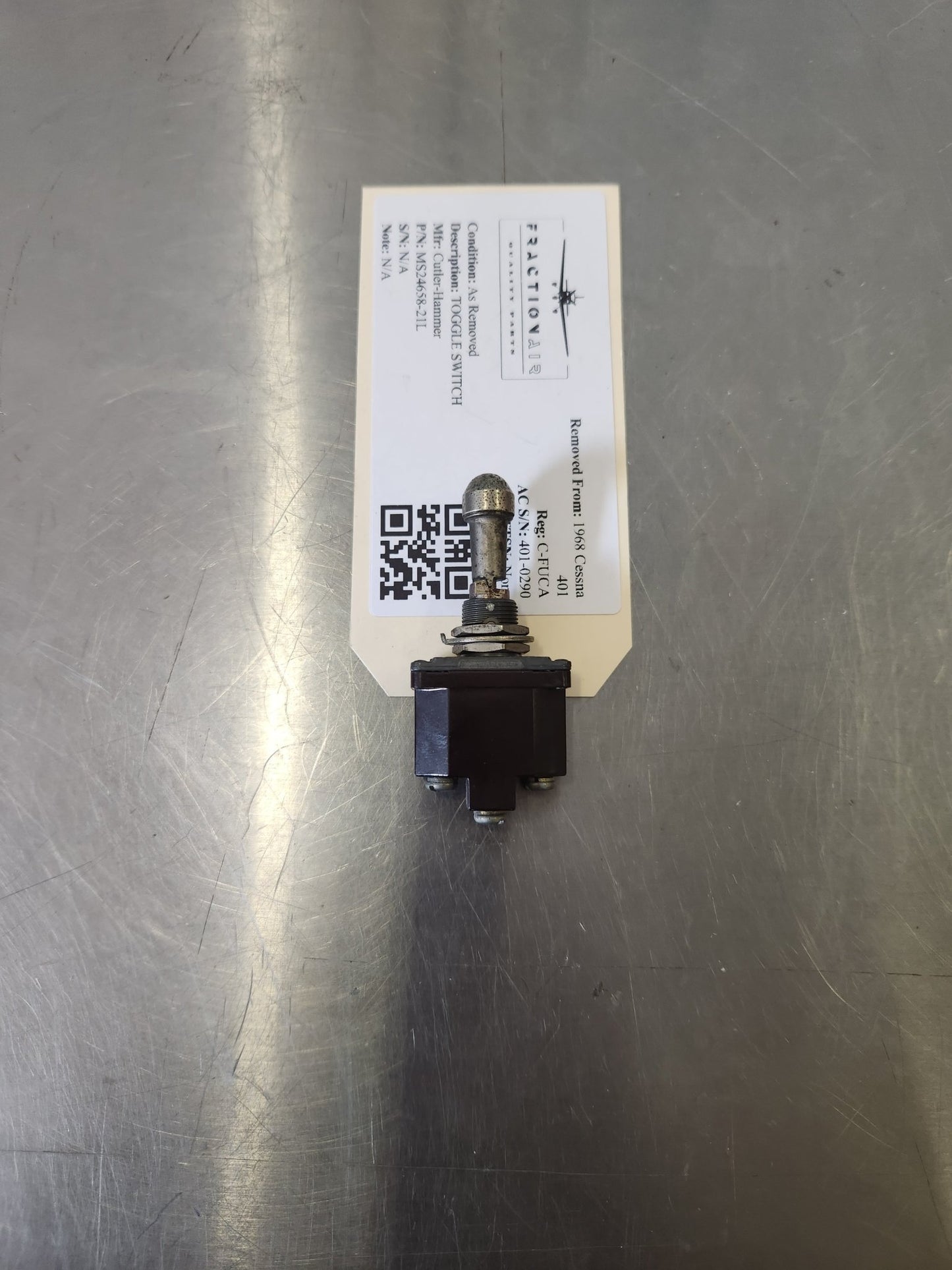 MS24658‑21L Cutler - Hammer TOGGLE SWITCH | FractionAIR Parts - Aircraft Parts & Accessories