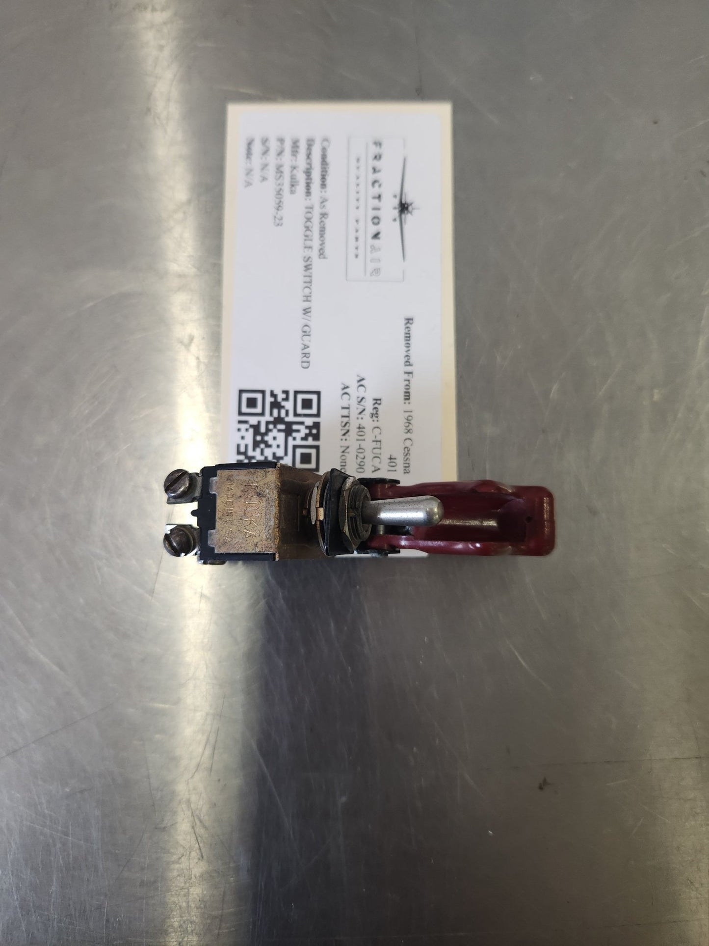 MS35059 - 23 Kulka TOGGLE SWITCH W/ GUARD | FractionAIR Parts - Aircraft Parts & Accessories
