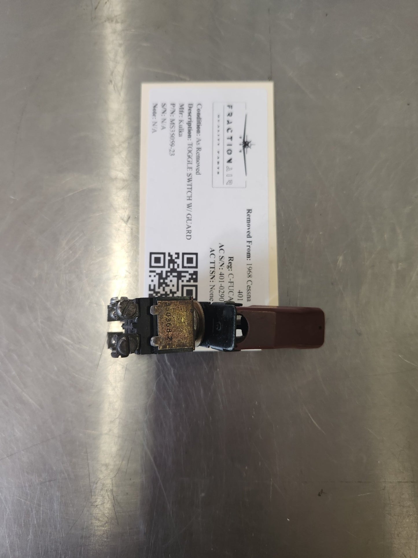 MS35059 - 23 Kulka TOGGLE SWITCH W/ GUARD | FractionAIR Parts - Aircraft Parts & Accessories