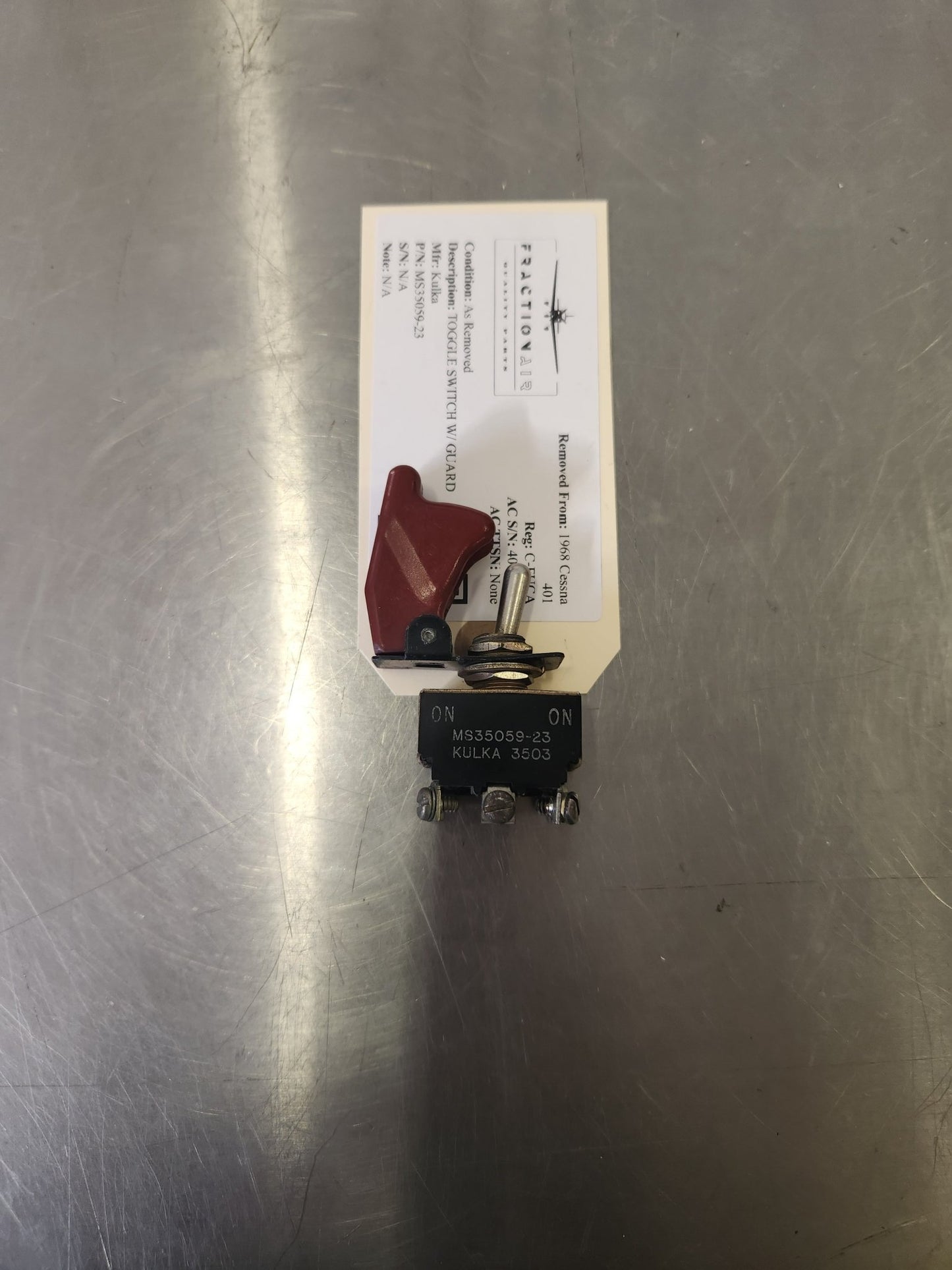 MS35059 - 23 Kulka TOGGLE SWITCH W/ GUARD | FractionAIR Parts - Aircraft Parts & Accessories