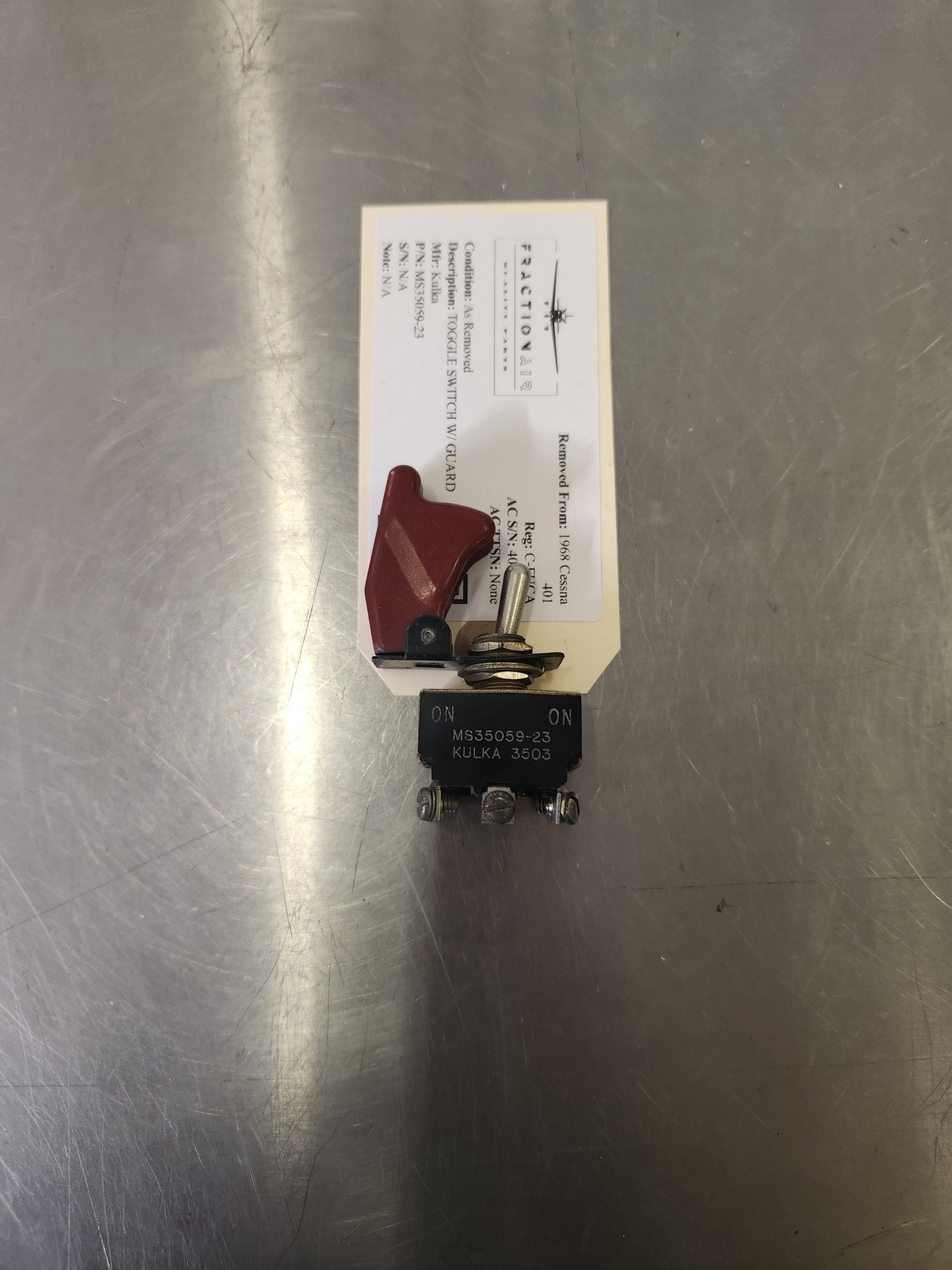 MS35059 - 23 Kulka TOGGLE SWITCH W/ GUARD | FractionAIR Parts - Aircraft Parts & Accessories