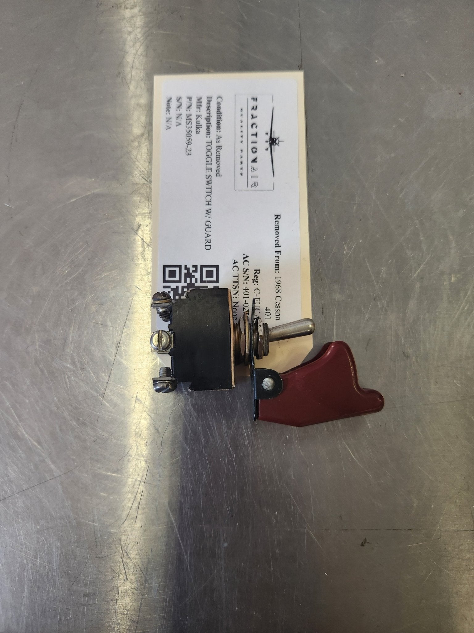 MS35059 - 23 Kulka TOGGLE SWITCH W/ GUARD | FractionAIR Parts - Aircraft Parts & Accessories
