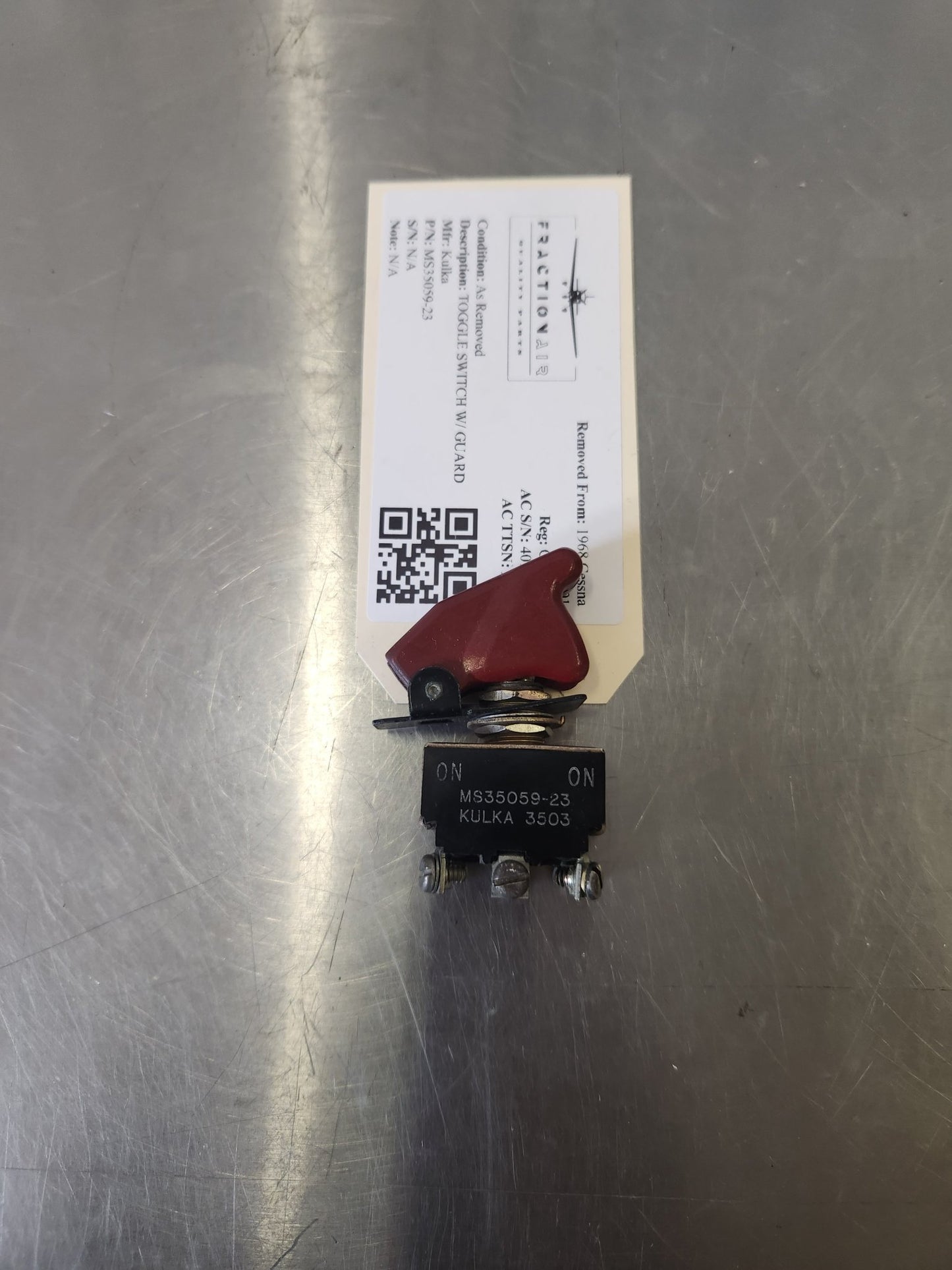 MS35059 - 23 Kulka TOGGLE SWITCH W/ GUARD | FractionAIR Parts - Aircraft Parts & Accessories