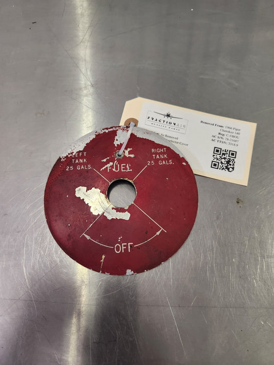 Piper fuel selector Cover | FractionAIR Parts - Aircraft Parts & Accessories