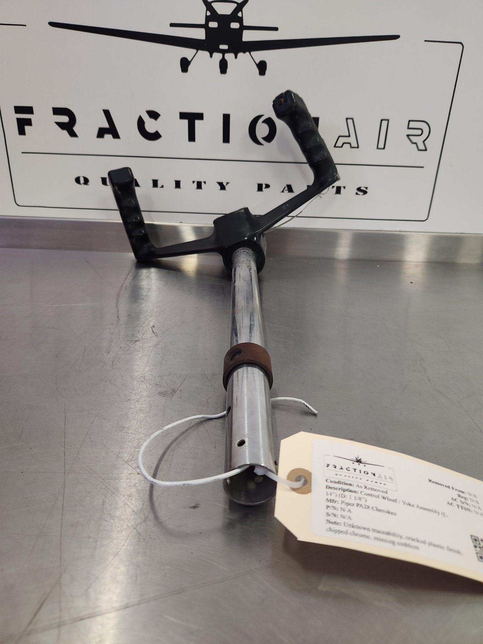 Piper PA28 Cherokee Control Wheel / Yoke Assembly (L: 14”) (D: 1 1/8”) | FractionAIR Parts - Aircraft Parts & Accessories