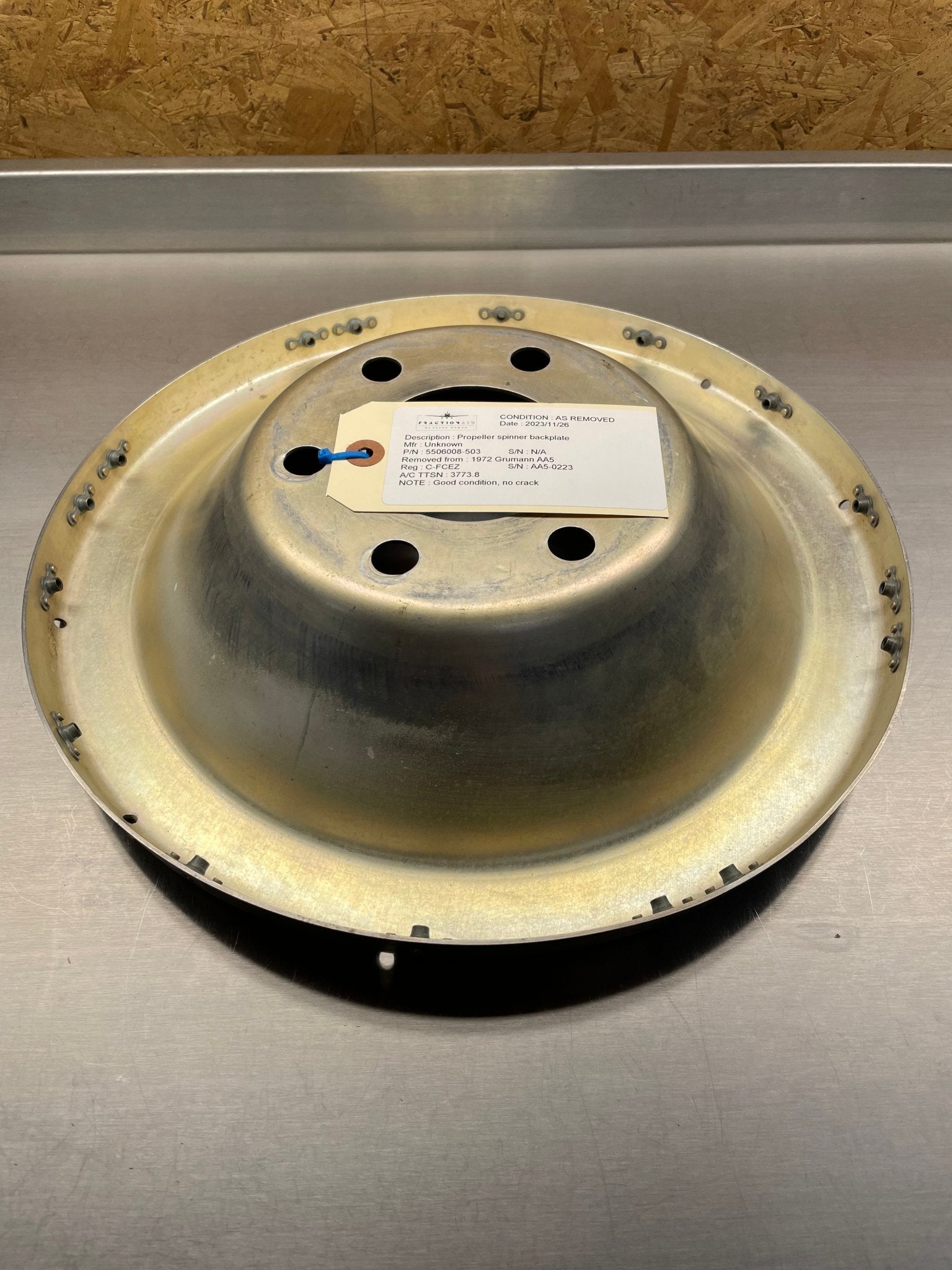 Propeller Spinner Backplate 5506008 - 503 | FractionAIR Parts - Aircraft Parts & Accessories