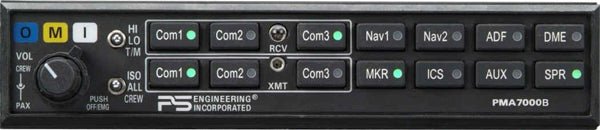 PS Engineering PMA 7000Bt Audio Panel with Bluetooth - Unit Only, TSO'd | FractionAIR Parts - Aircraft Parts & Accessories