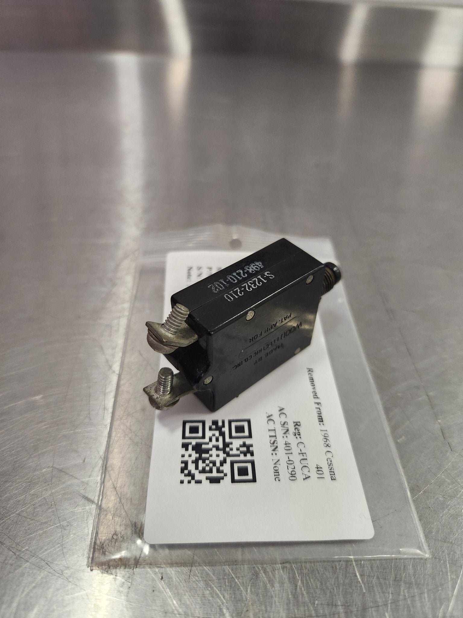 S - 12132 - 210 Wood Electric CIRCUIT BREAKER 10 AMP | FractionAIR Parts - Aircraft Parts & Accessories