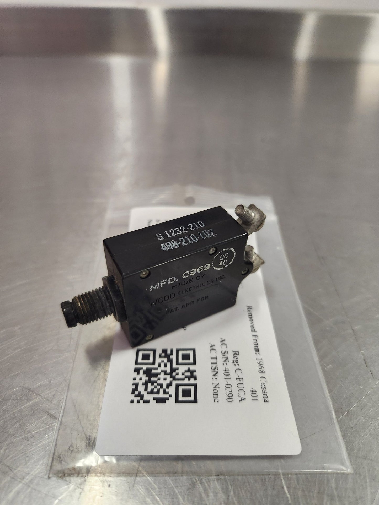 S - 12132 - 210 Wood Electric CIRCUIT BREAKER 10 AMP | FractionAIR Parts - Aircraft Parts & Accessories