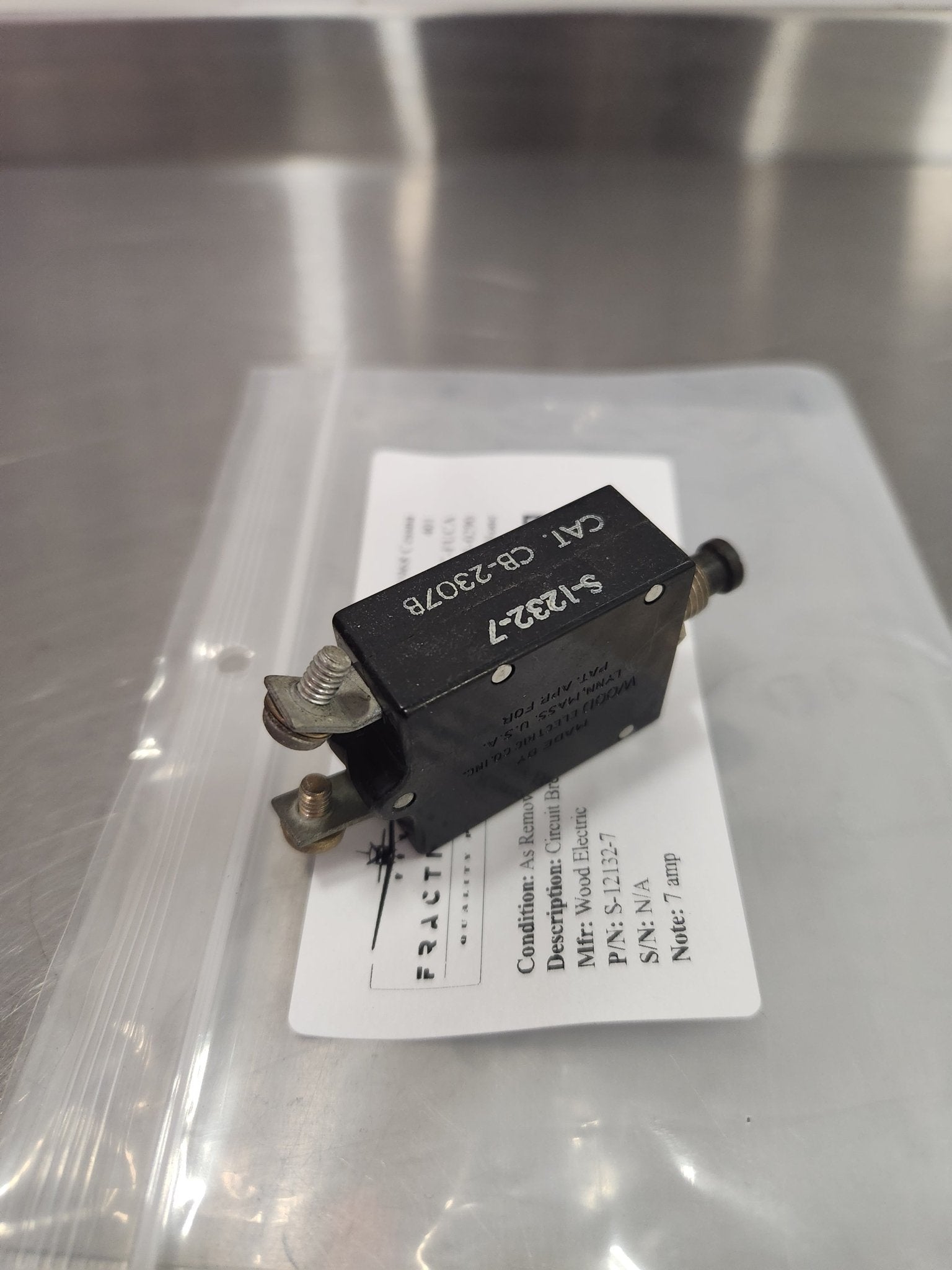 S - 12132 - 7 Wood Electric CIRCUIT BREAKER 7 AMP | FractionAIR Parts - Aircraft Parts & Accessories