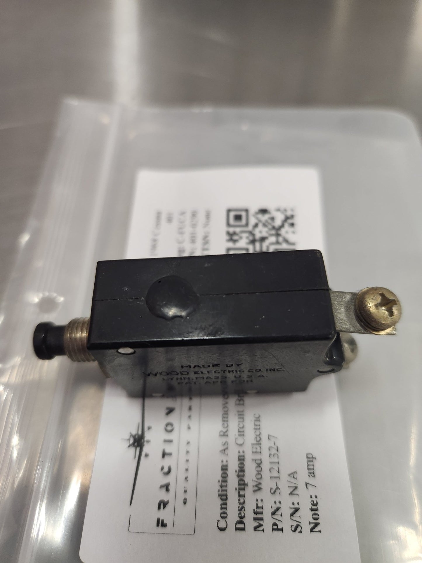 S - 12132 - 7 Wood Electric CIRCUIT BREAKER 7 AMP | FractionAIR Parts - Aircraft Parts & Accessories