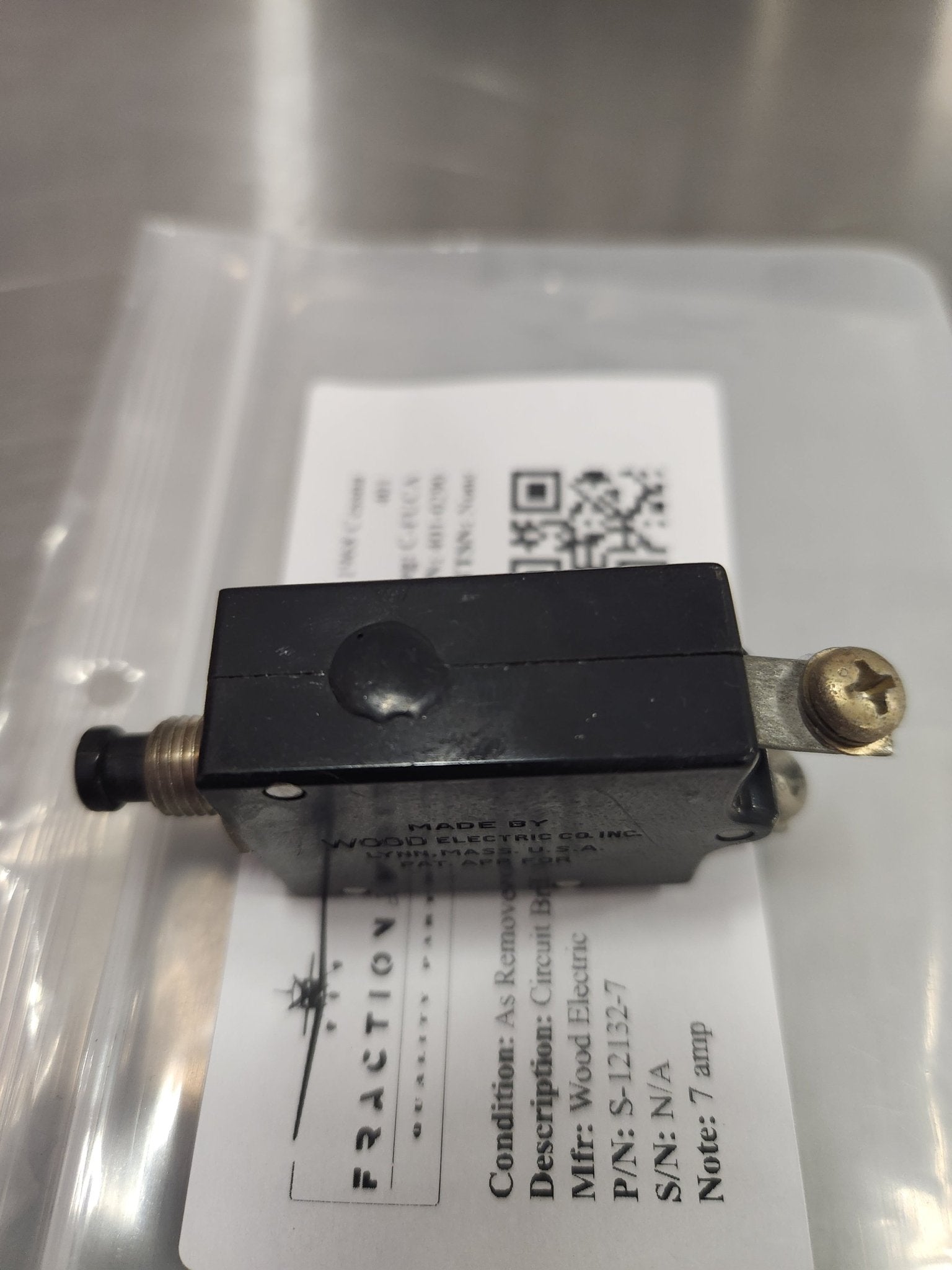 S - 12132 - 7 Wood Electric CIRCUIT BREAKER 7 AMP | FractionAIR Parts - Aircraft Parts & Accessories